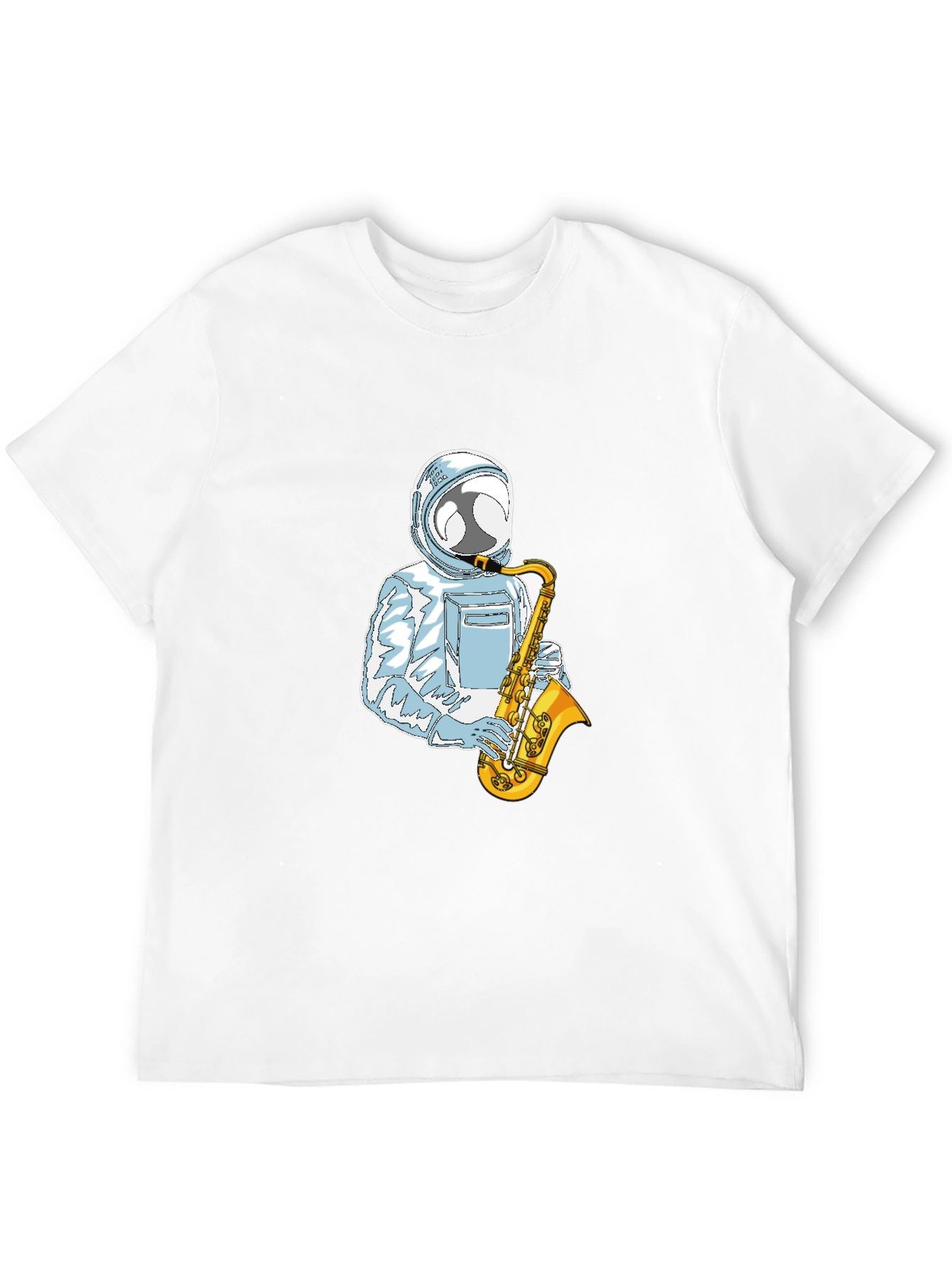 Black Astronaut Sax Player Graphic Tee - Cool & Unique view 12