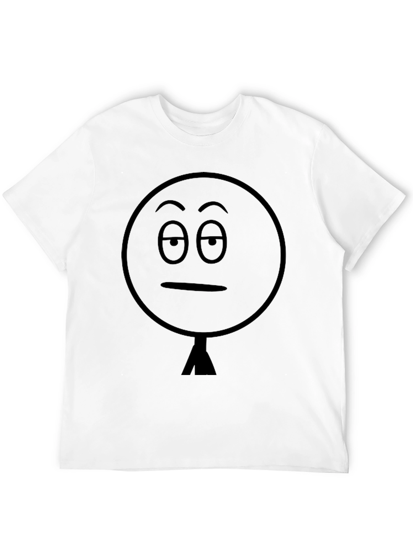 Black Black T-Shirt with Funny Sarcastic Stick Figure Face view 12