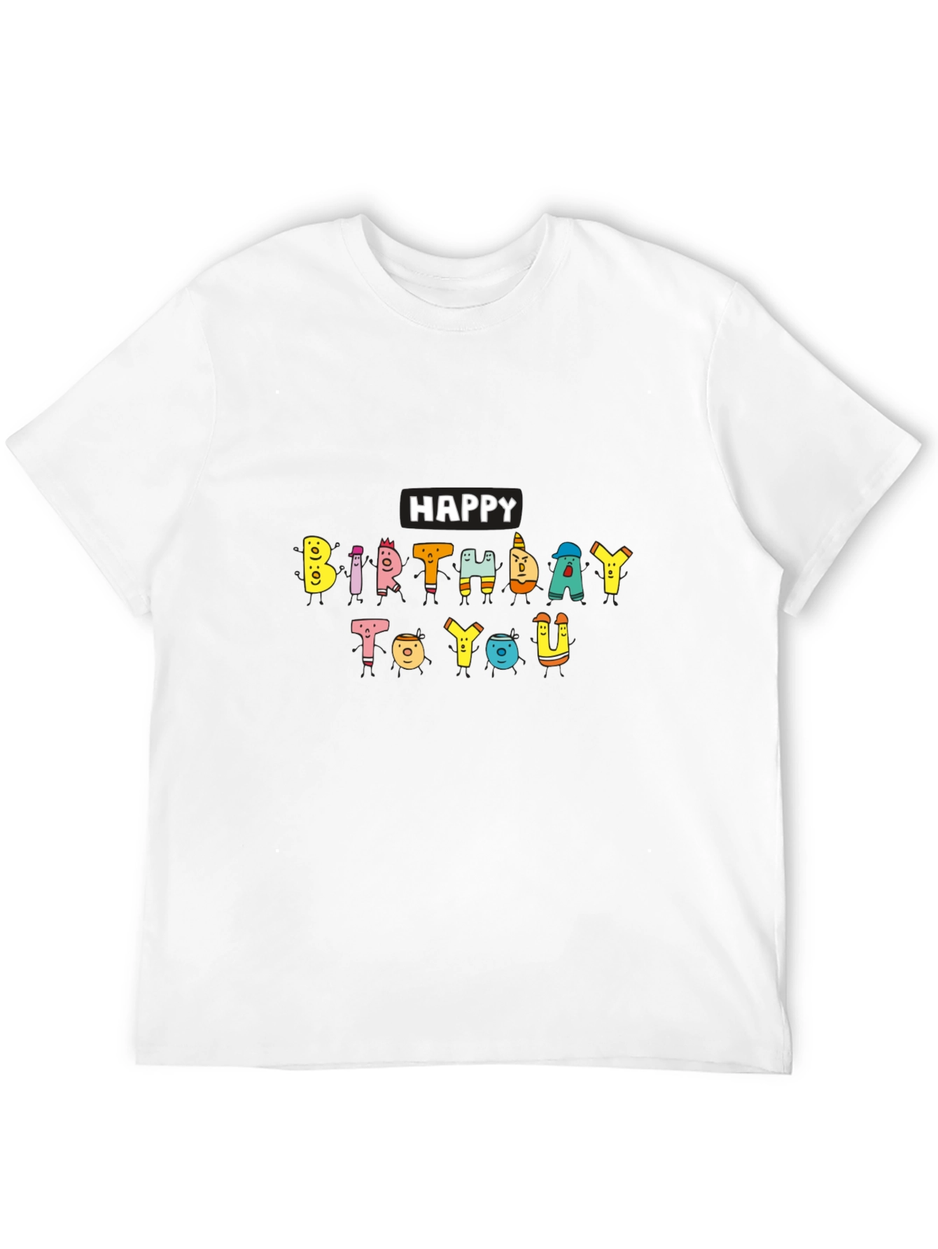 Black Happy Birthday Graphic Tee - Soft Cotton Blend view 12