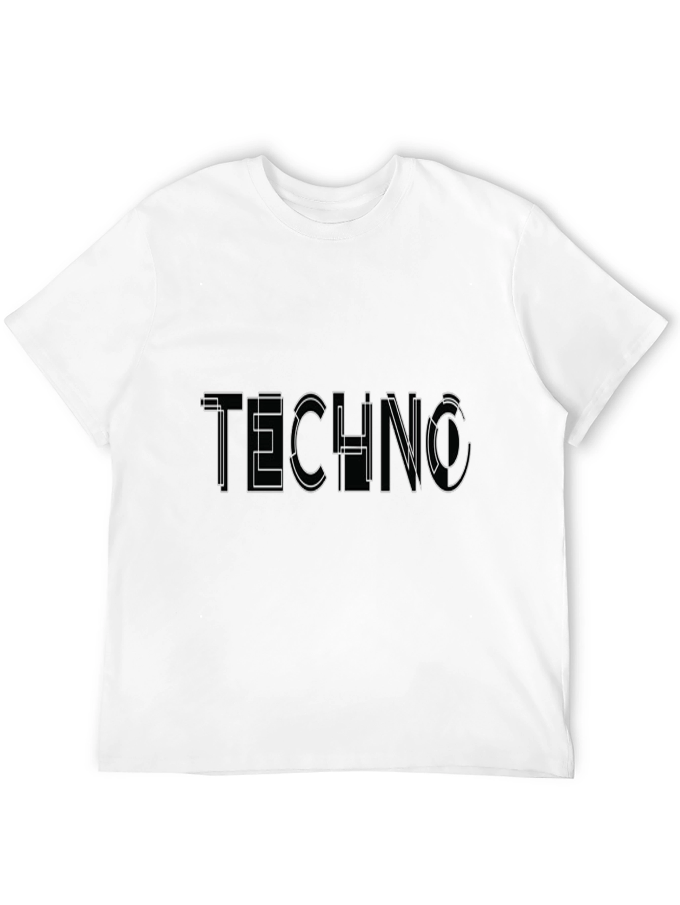 Black Techno Graphic Black T-Shirt view 12