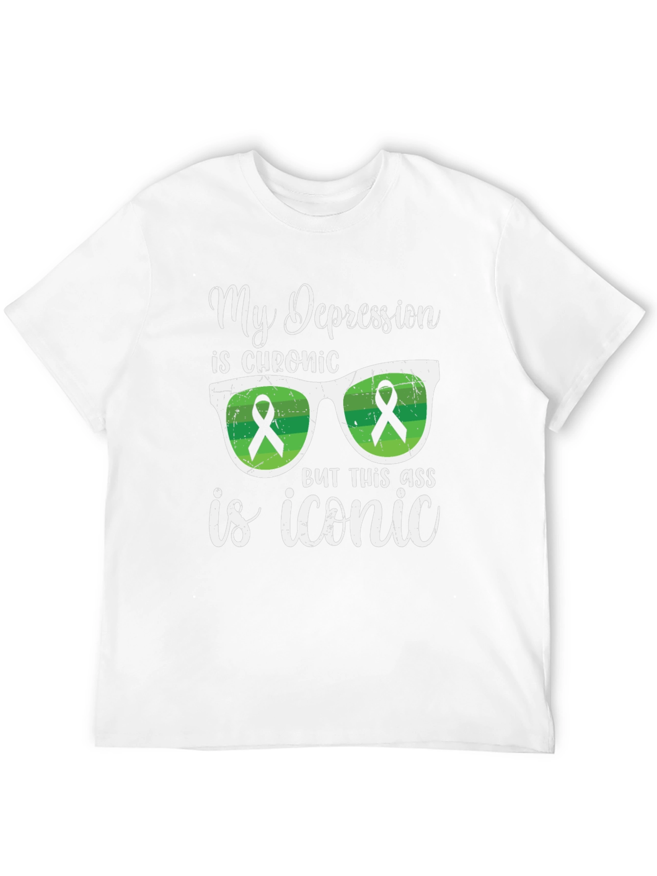 Black Chronic Depression Awareness T-Shirt view 12