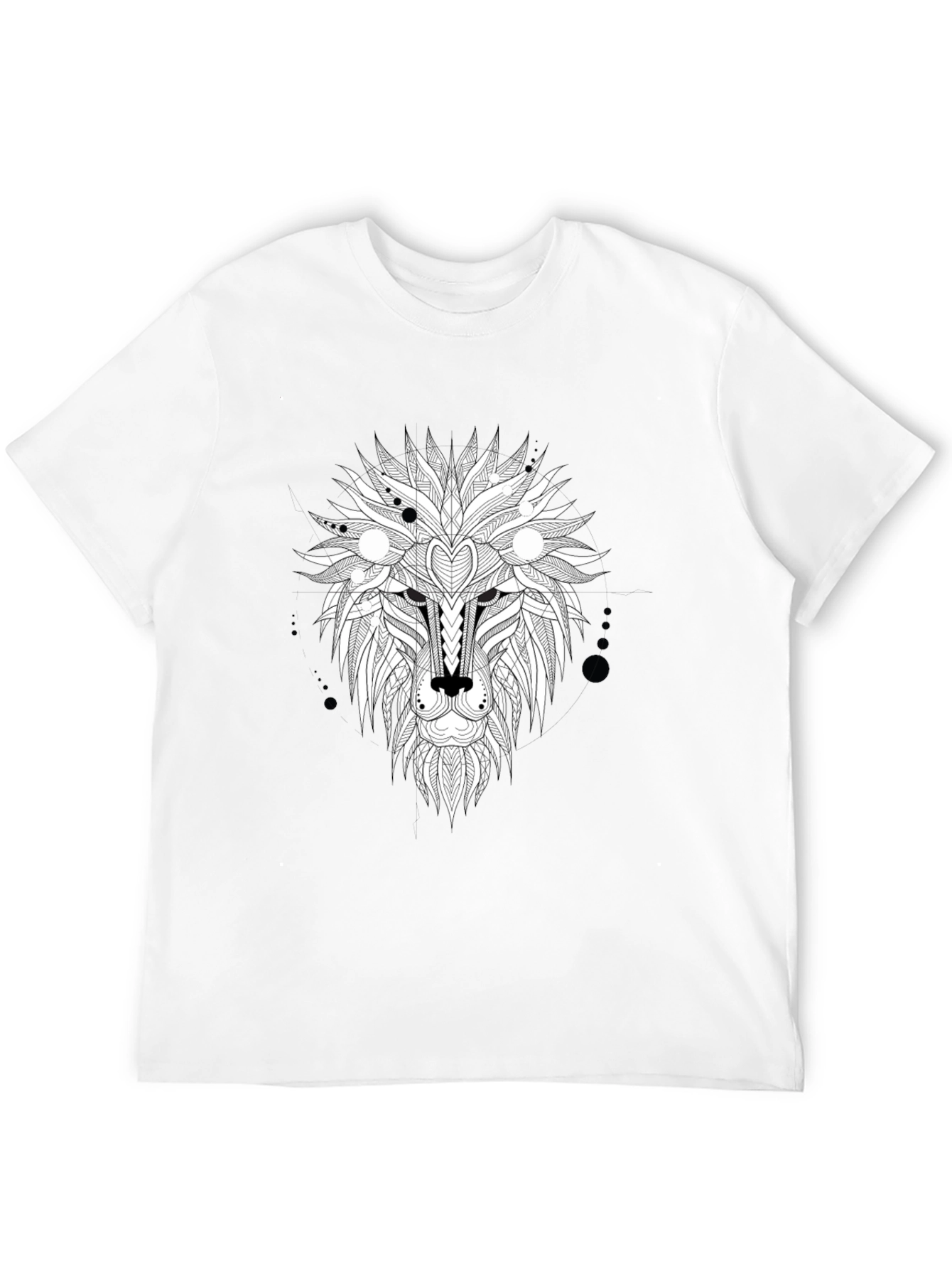 Black Abstract Lion Head Graphic Tee - Black view 12