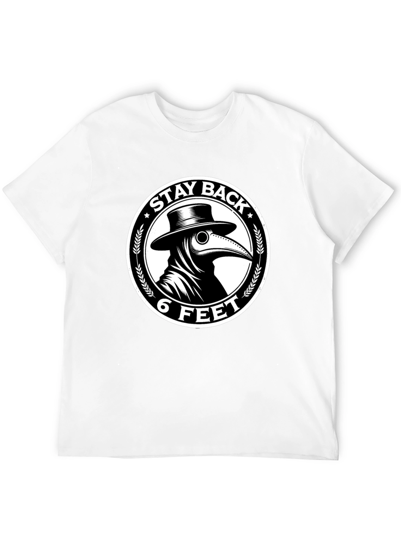 Black Stay Back 6 Feet Plague Doctor T-Shirt view 12
