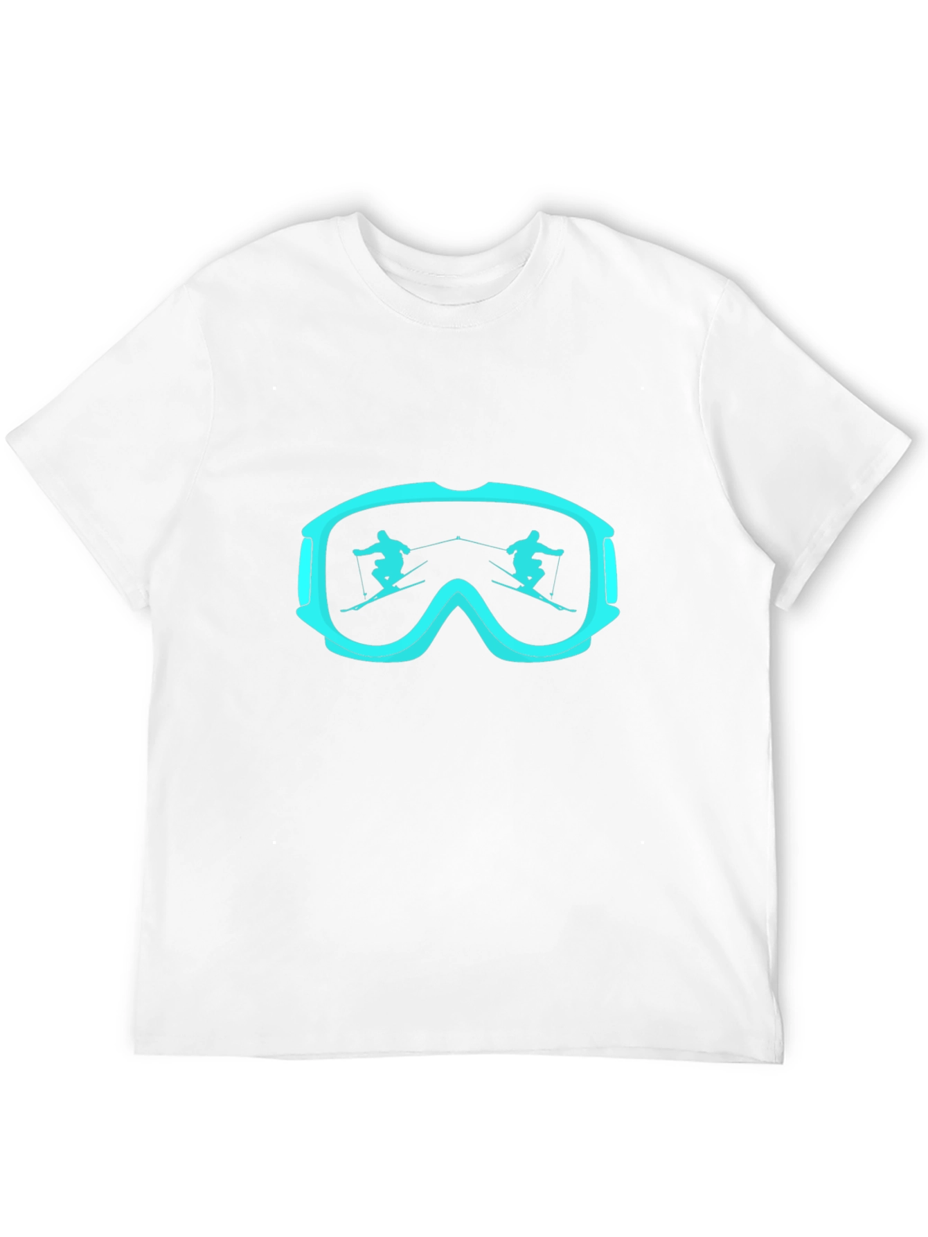 Black Ski Goggles T-Shirt, Black, Unisex, Winter Sports view 12