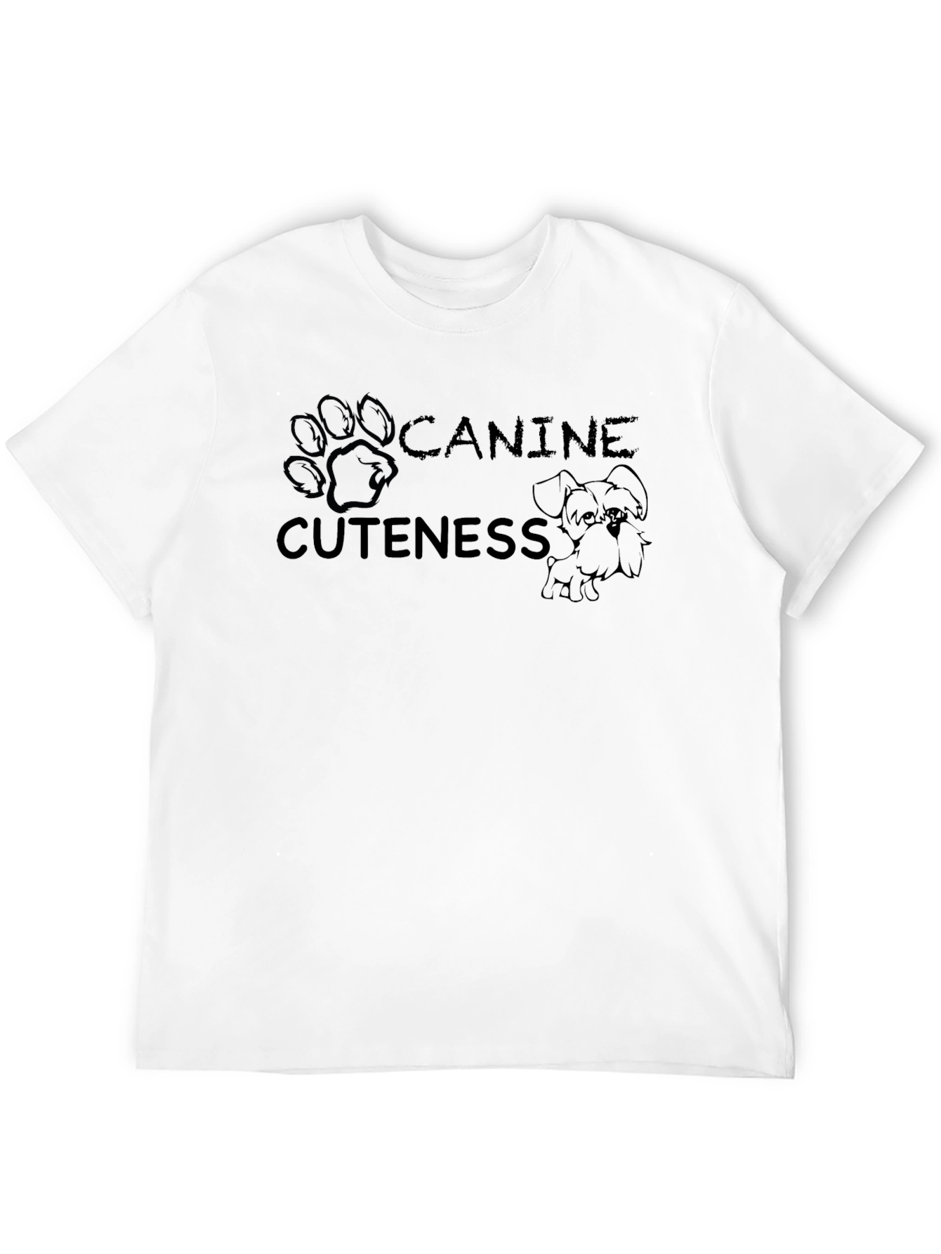 Black Canine Cuteness Graphic Tee - Black Cotton Blend view 12