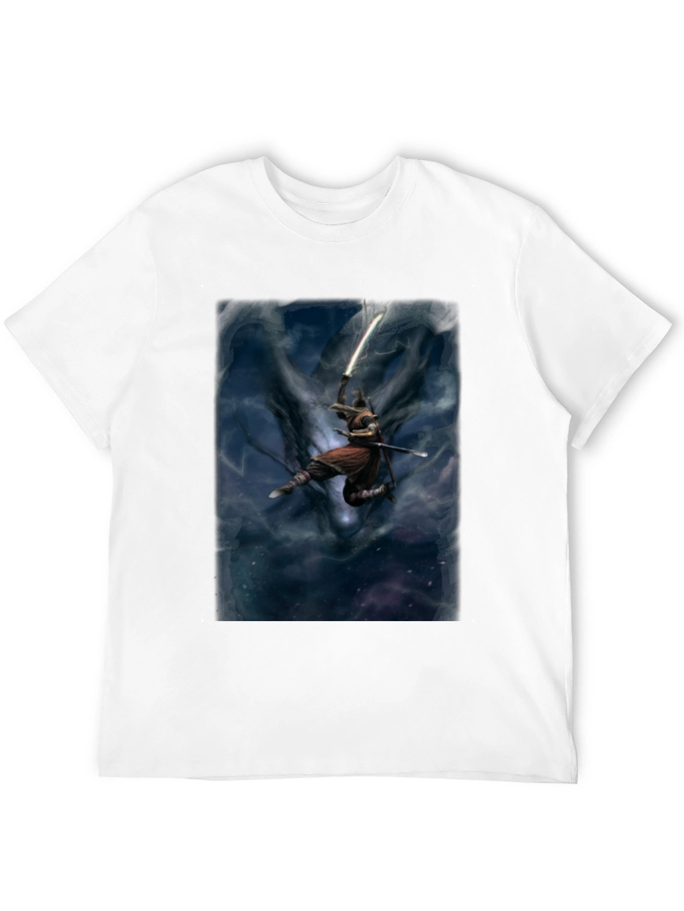 Black Black T-Shirt with Samurai Graphic view 12