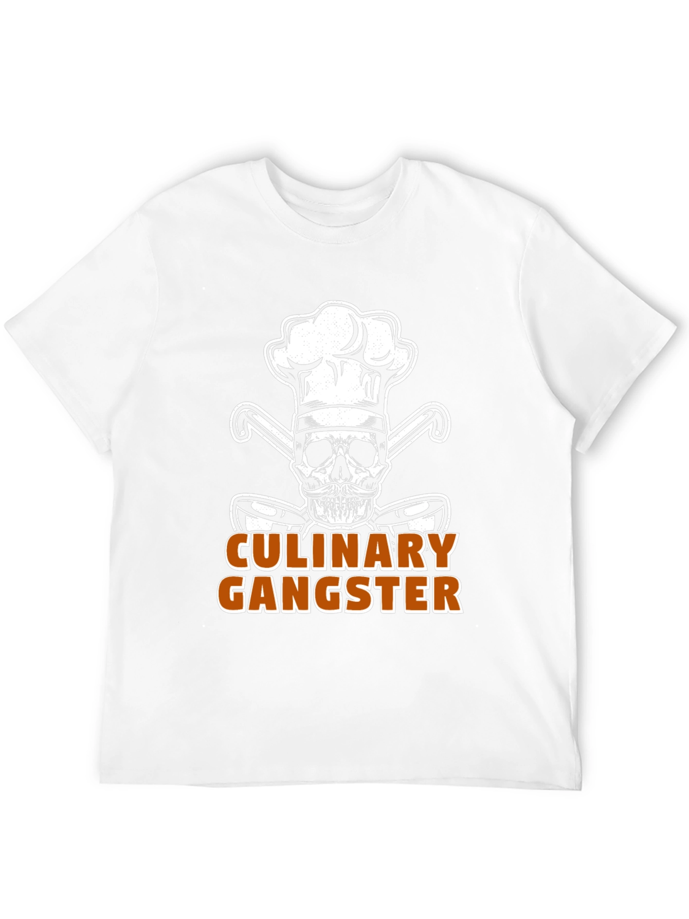 Black Culinary Gangster Chef Skull Graphic T-Shirt view 12