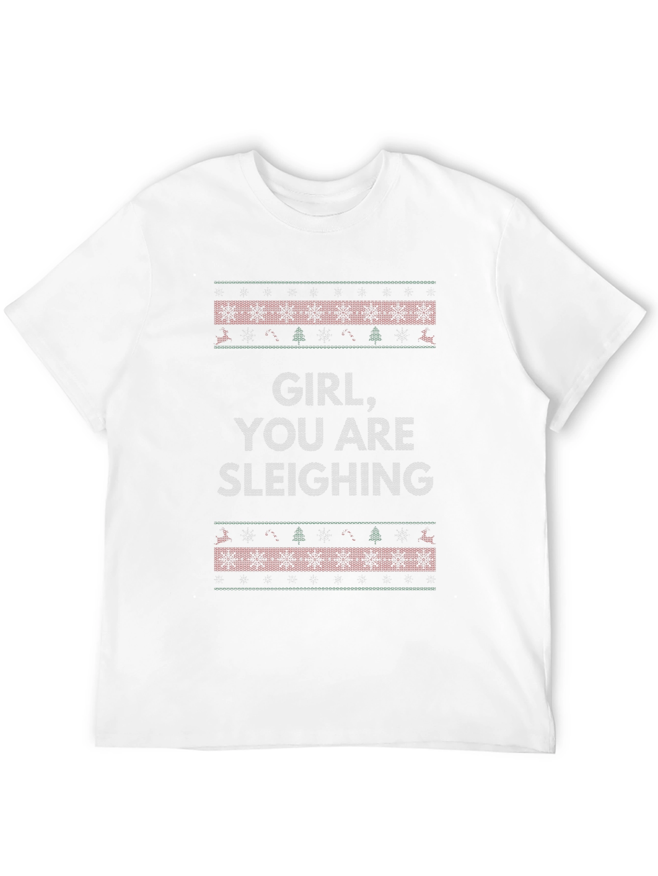 Black Girl You Are Sleighing Ugly Christmas Sweater T-Shirt view 12
