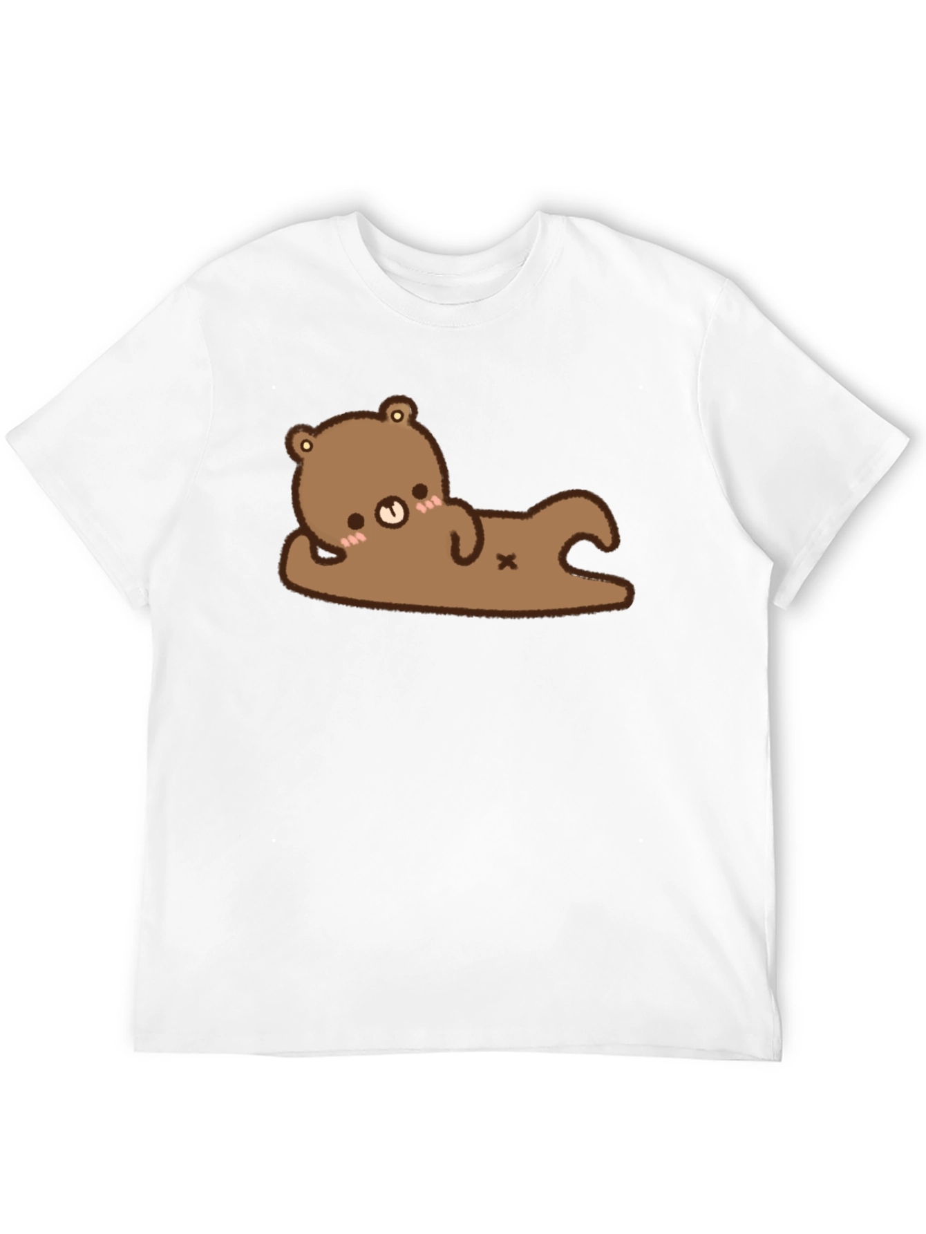 Black Cute Bear Graphic T-Shirt - Black Cotton Tee view 12