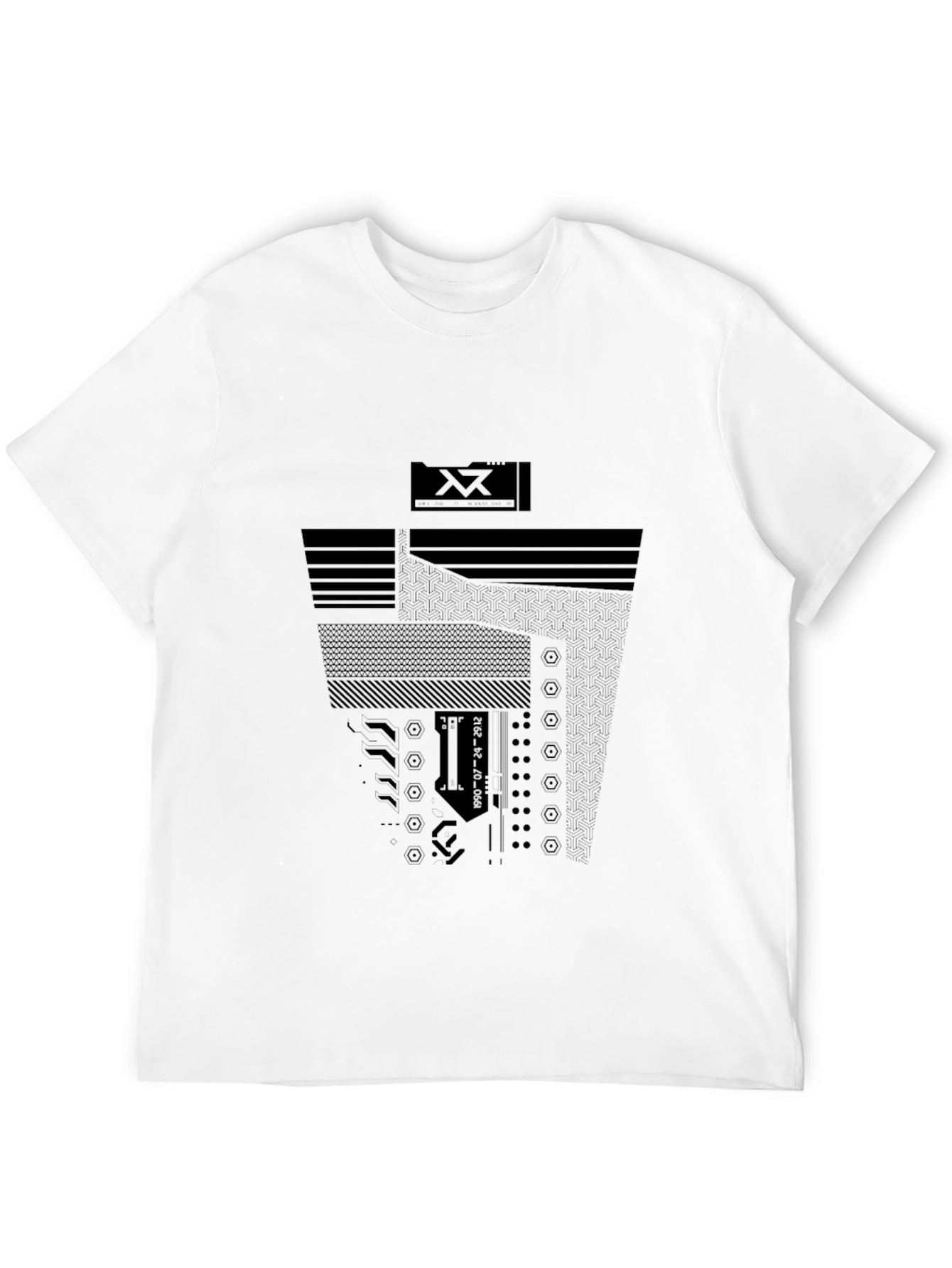 Black Abstract Graphic Print T-Shirt - Black view 12