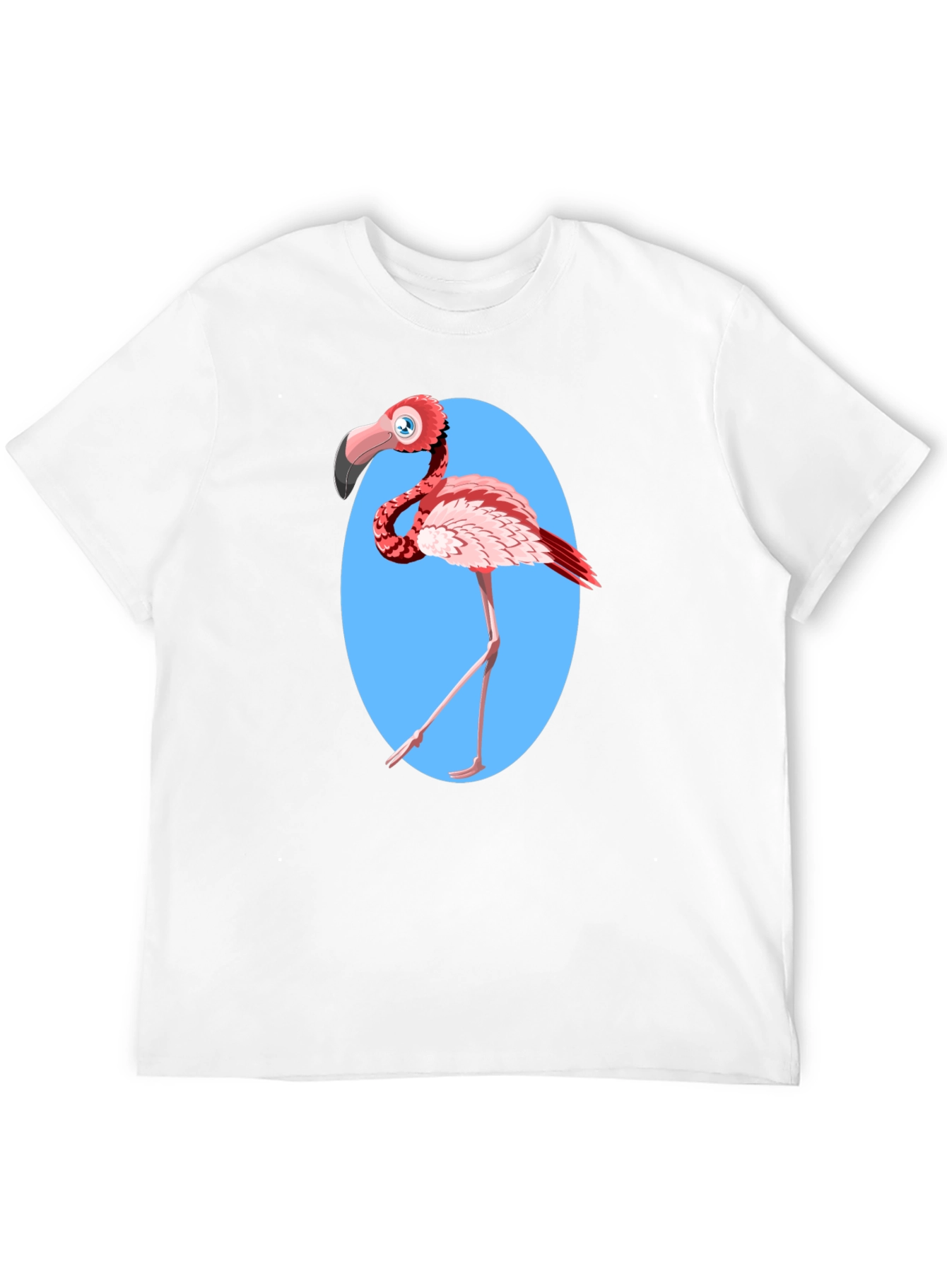 Black Cartoon Flamingo Graphic Tee - Fun Novelty Design view 12