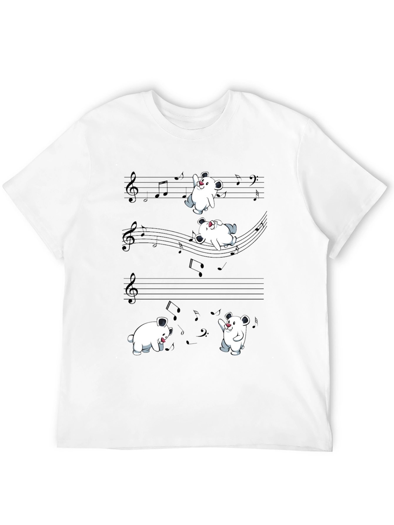 Black Musical Bear Graphic Black Tee Shirt view 12