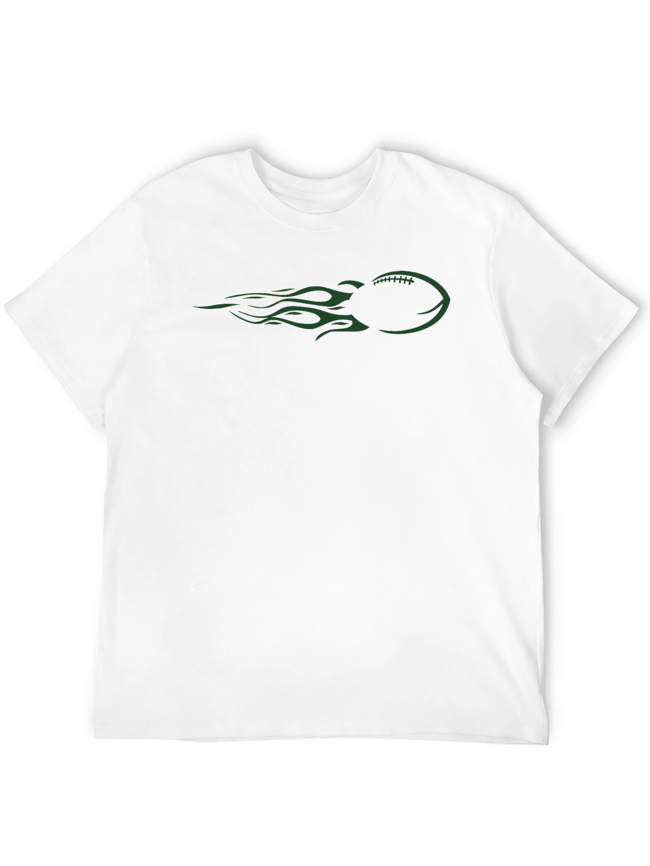 Black Football Flames Graphic Tee - Black Cotton T-Shirt view 12