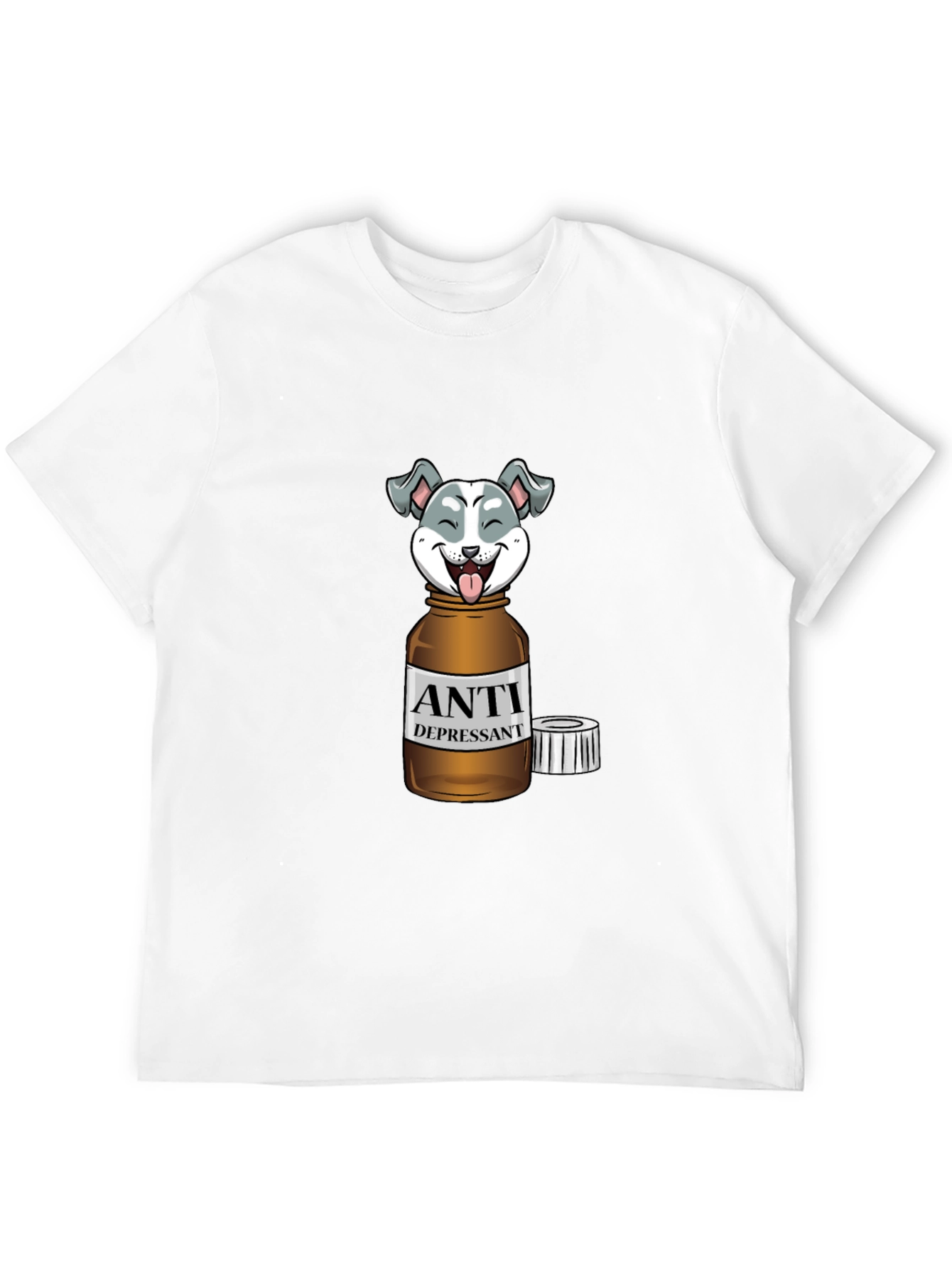 Black Anti Depressant Dog T-Shirt view 12