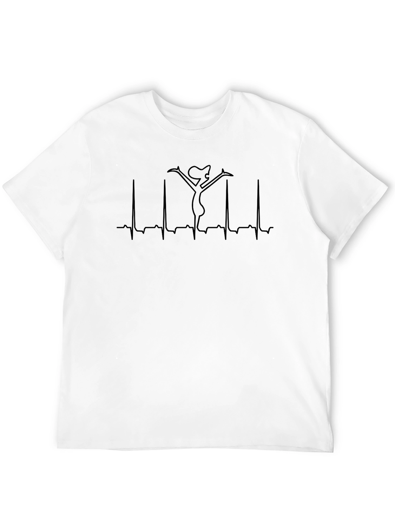 Black Heartbeat Dancer Graphic Tee - Black Crew Neck Shirt view 12