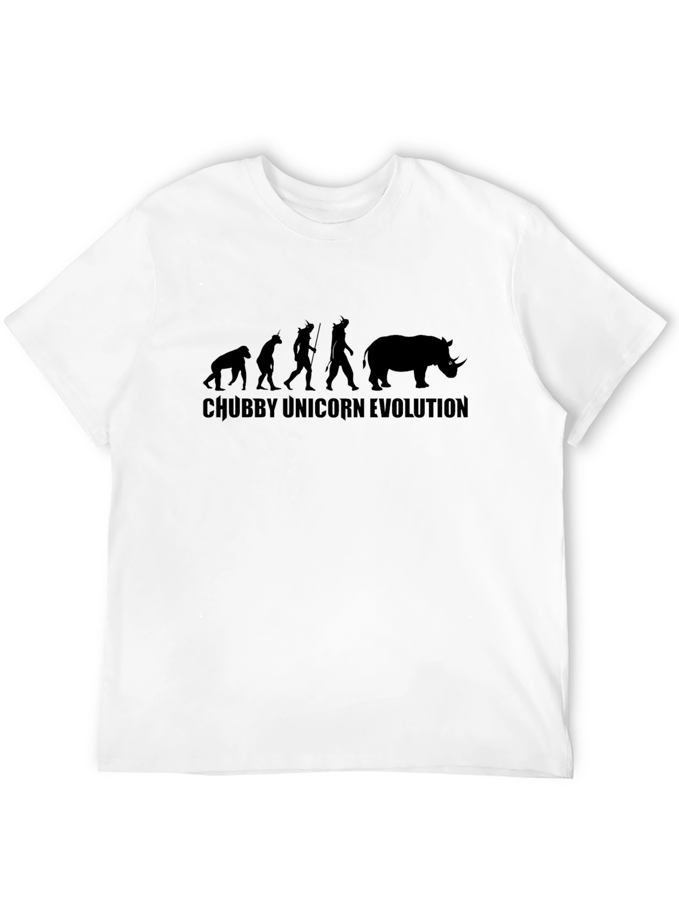 Black Chubby Unicorn Evolution Black T-Shirt view 12