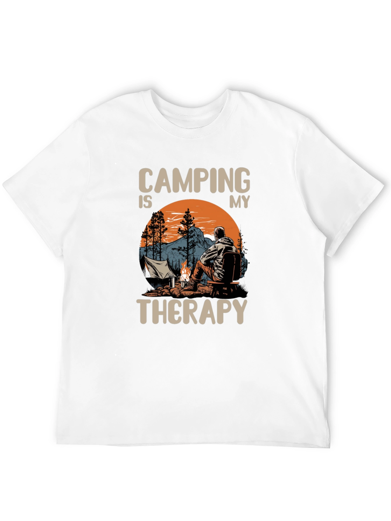 Black Camping is My Therapy Graphic T-Shirt view 12