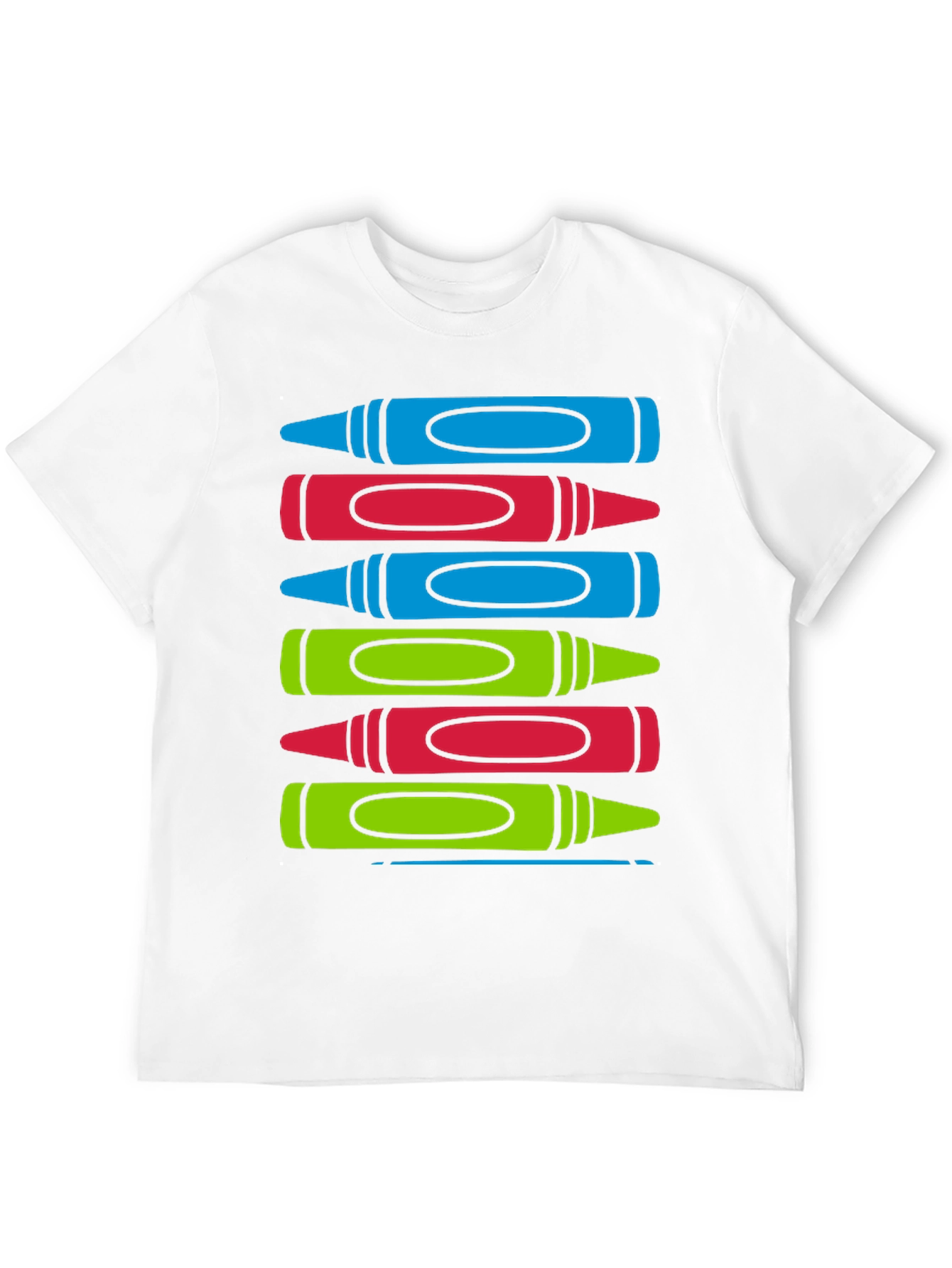 Black Colorful Crayon Stack Graphic Tee view 12