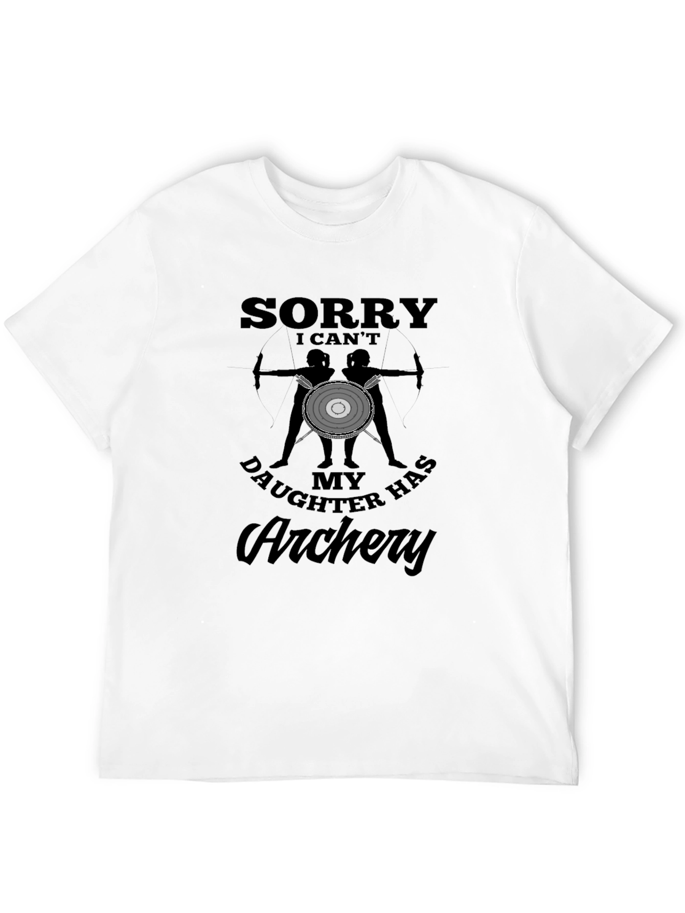 Black Archery Dad T-Shirt - My Daughter Has Archery! view 12
