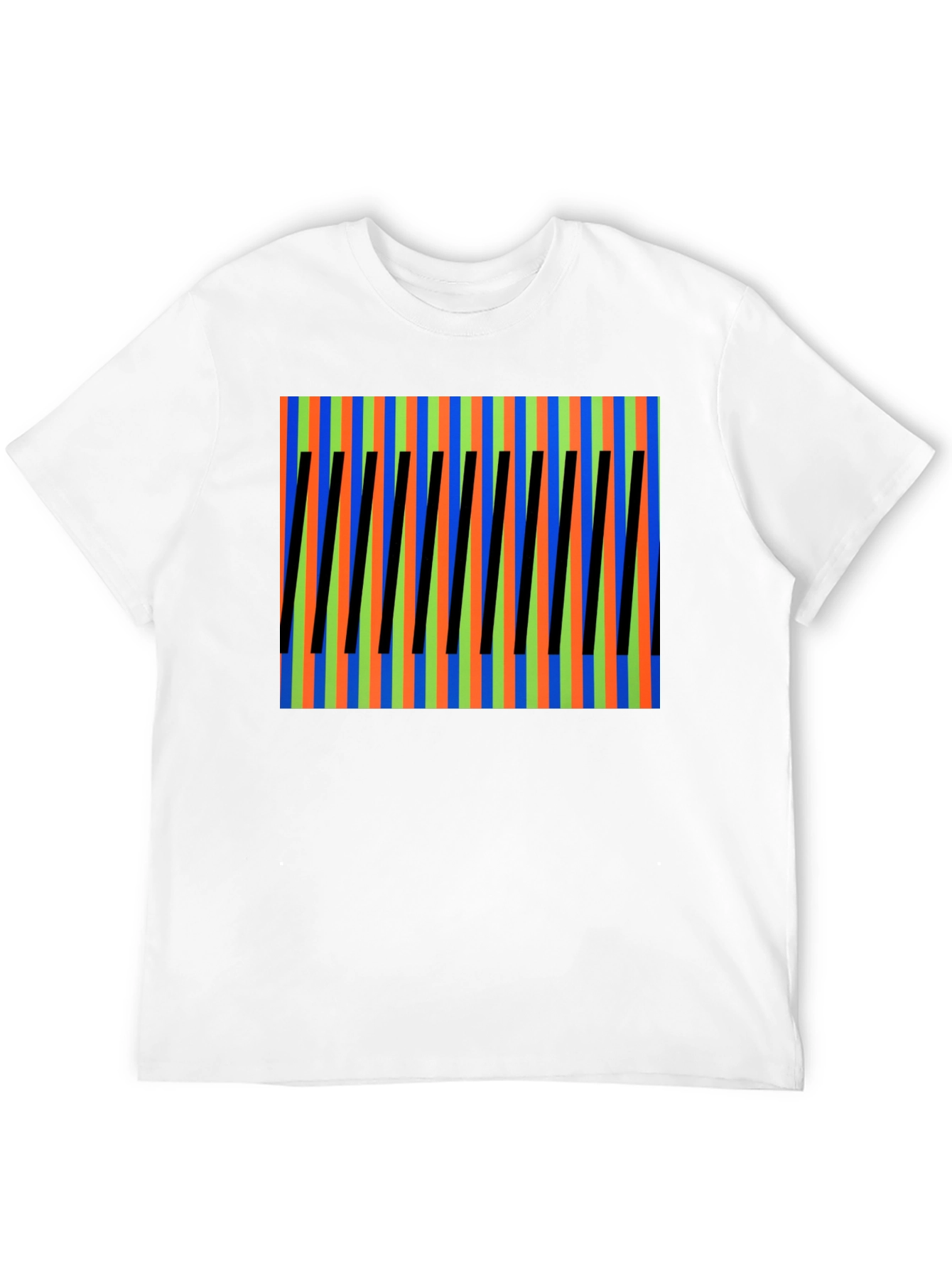 Black Abstract Pattern Tee - Bold Colors, Unique Design view 12