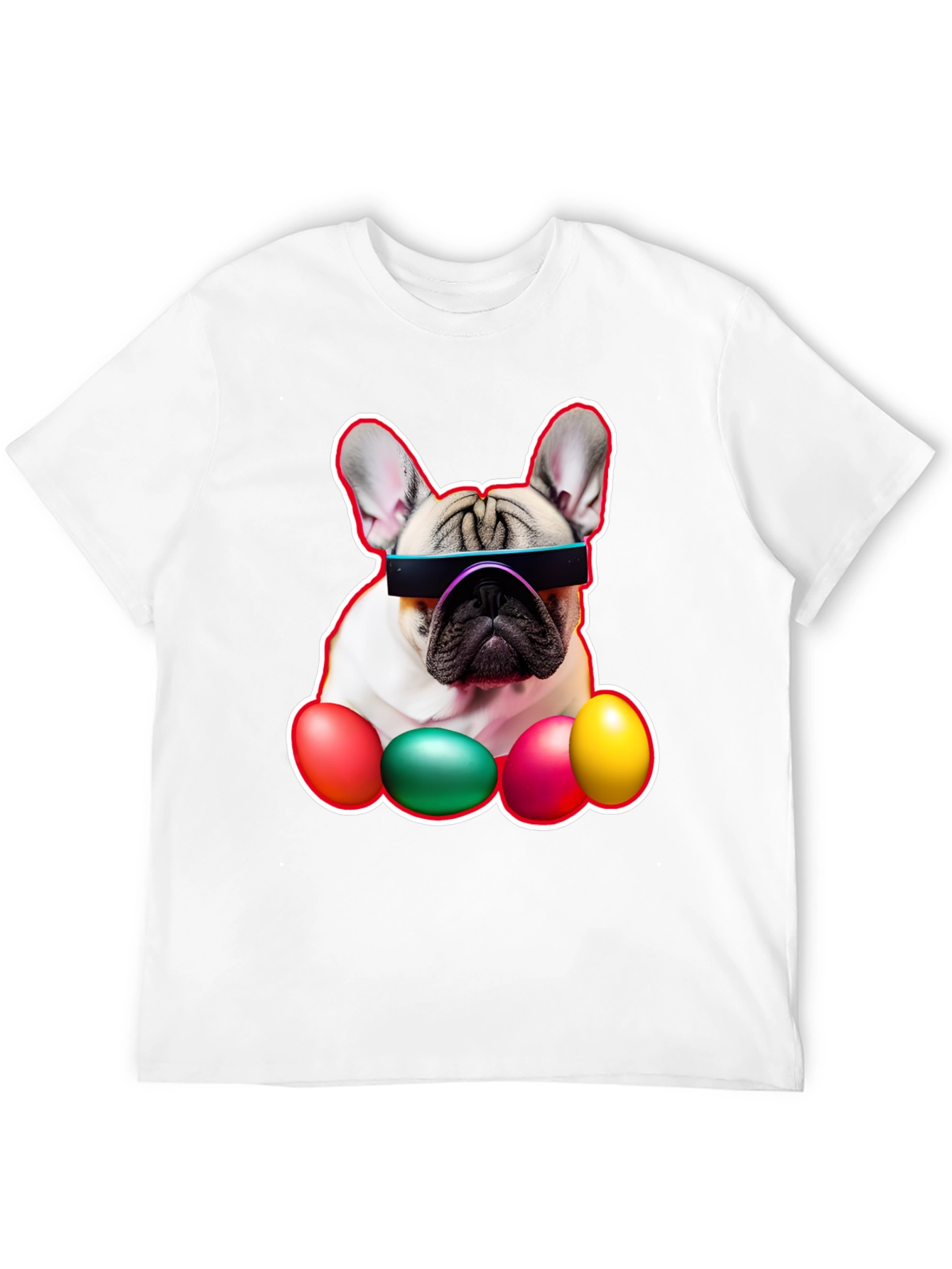 Camiseta Bulldog Francés con Huevos de Pascua