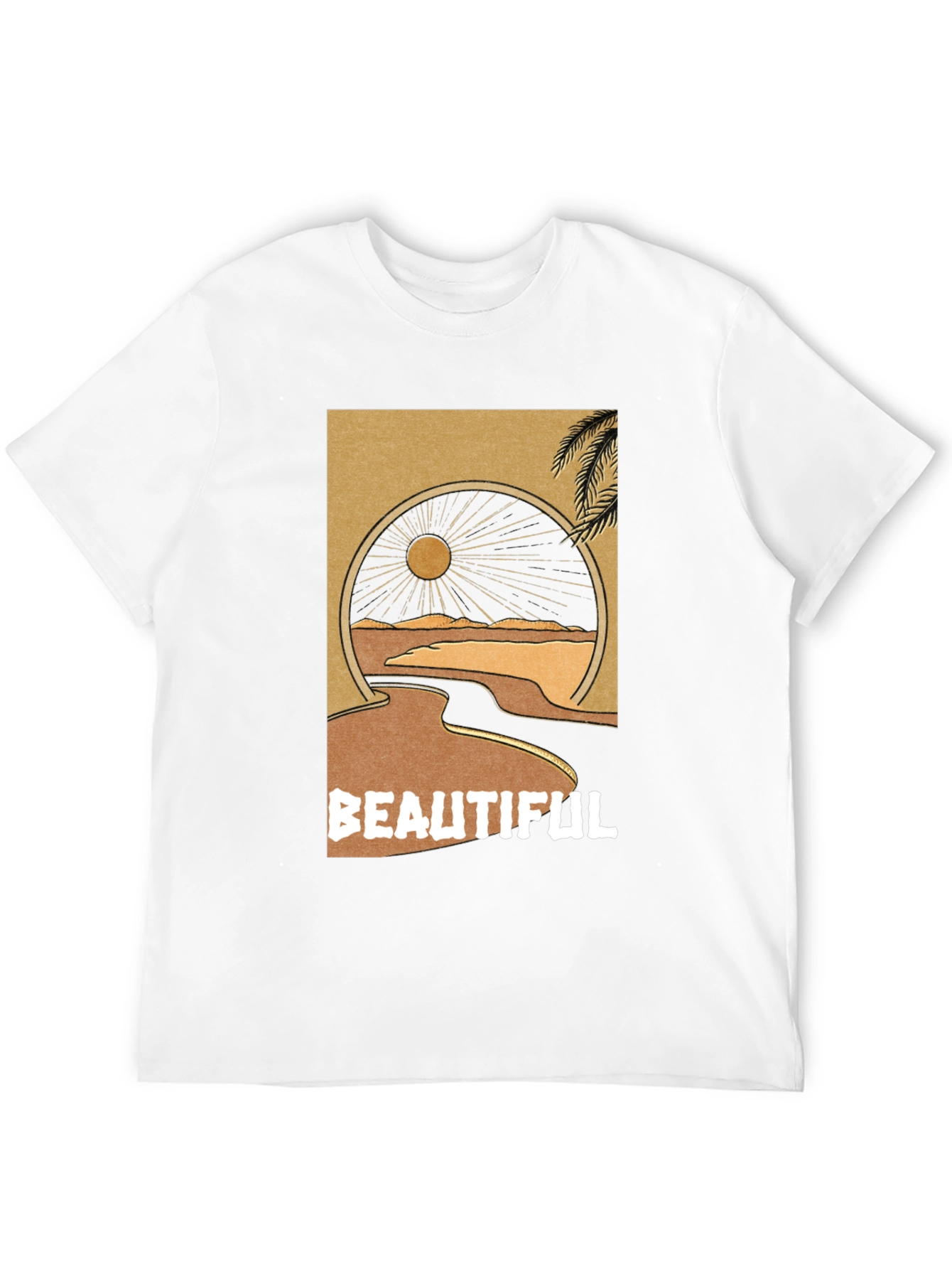 Black Beautiful Desert Graphic Tee - Men's Black T-Shirt view 12