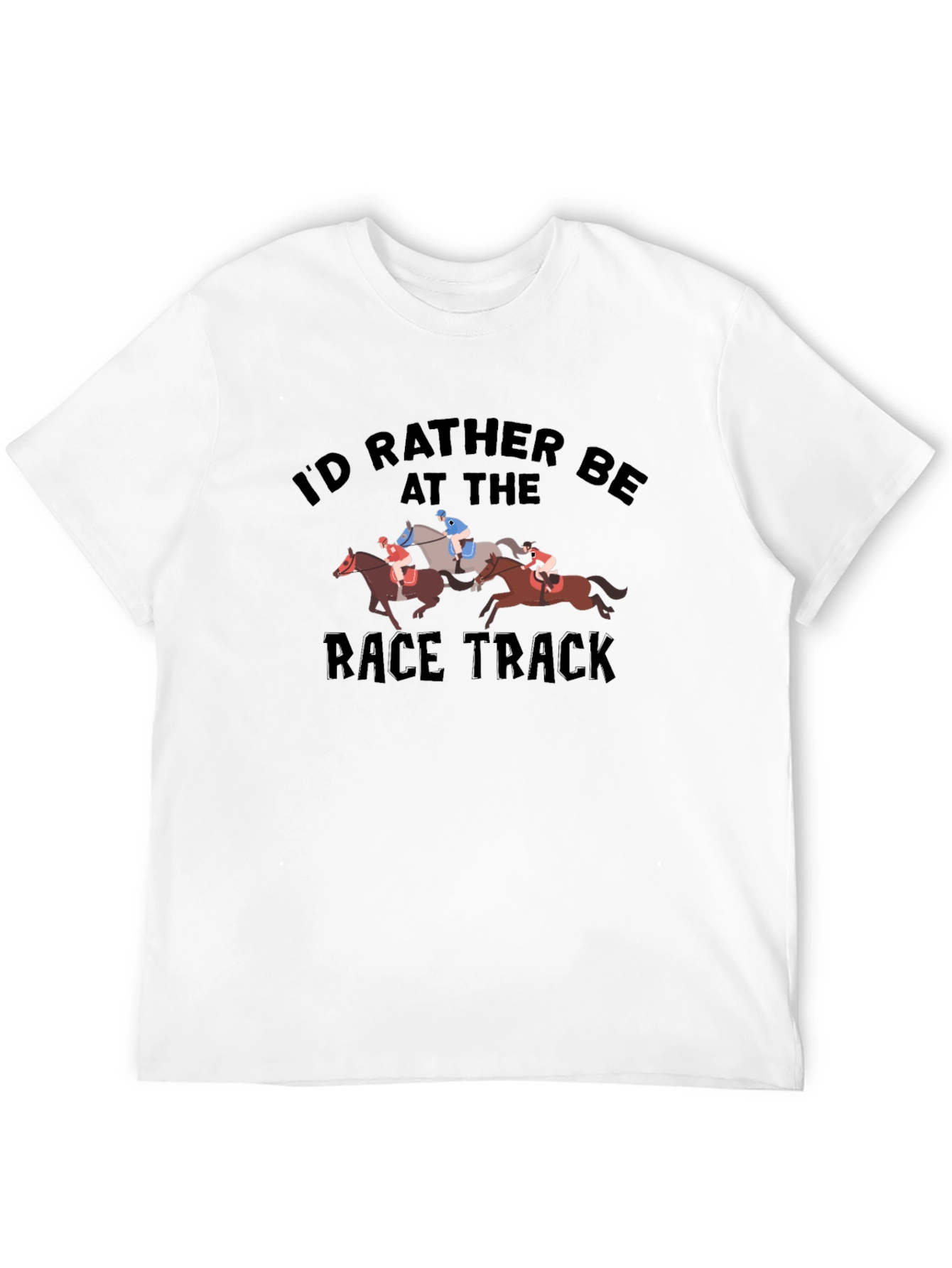 Black Race Track T-Shirt - Horse Racing Fan Tee view 12