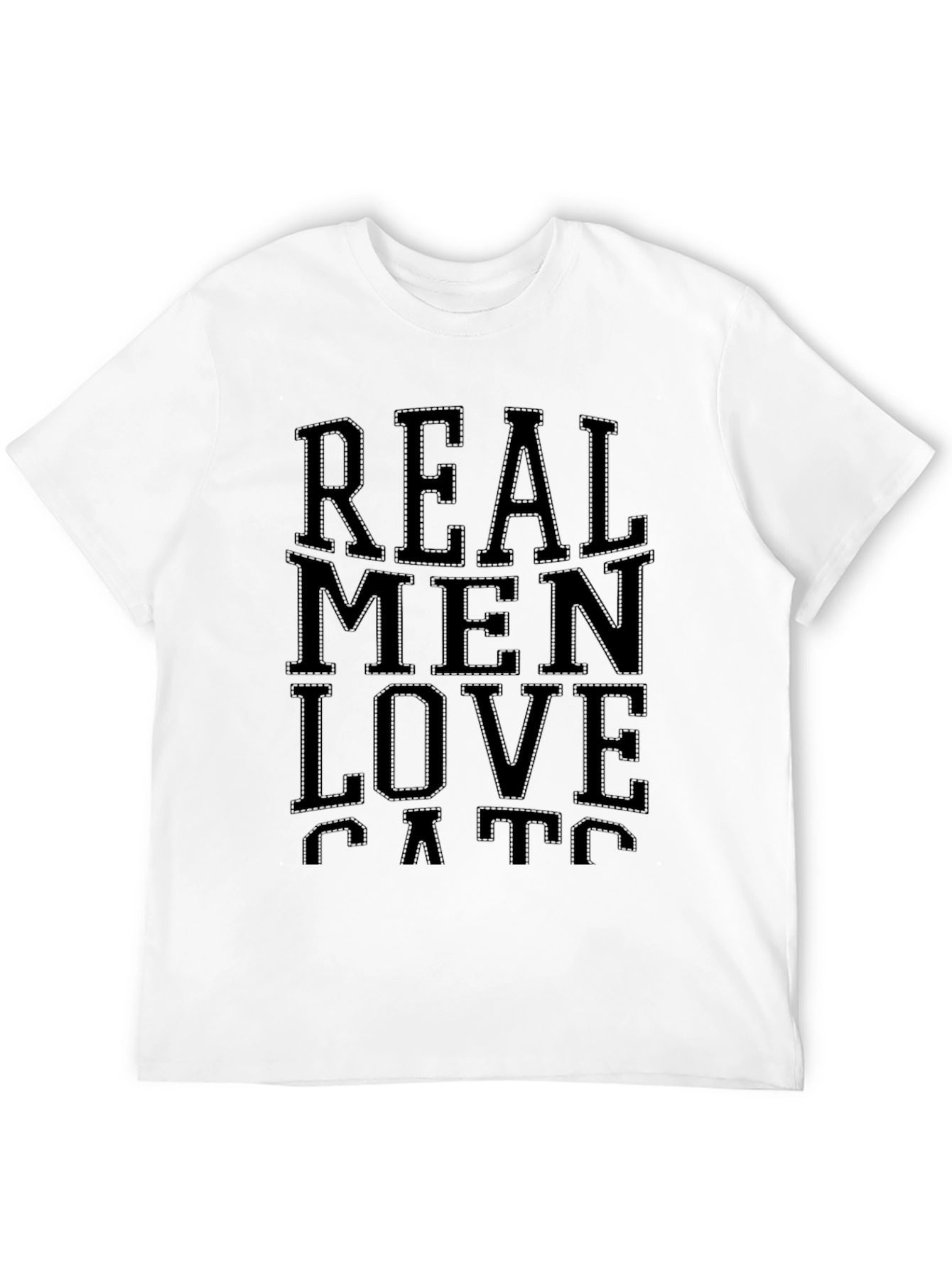Black Real Men Love Cats T-Shirt - Menswear view 12