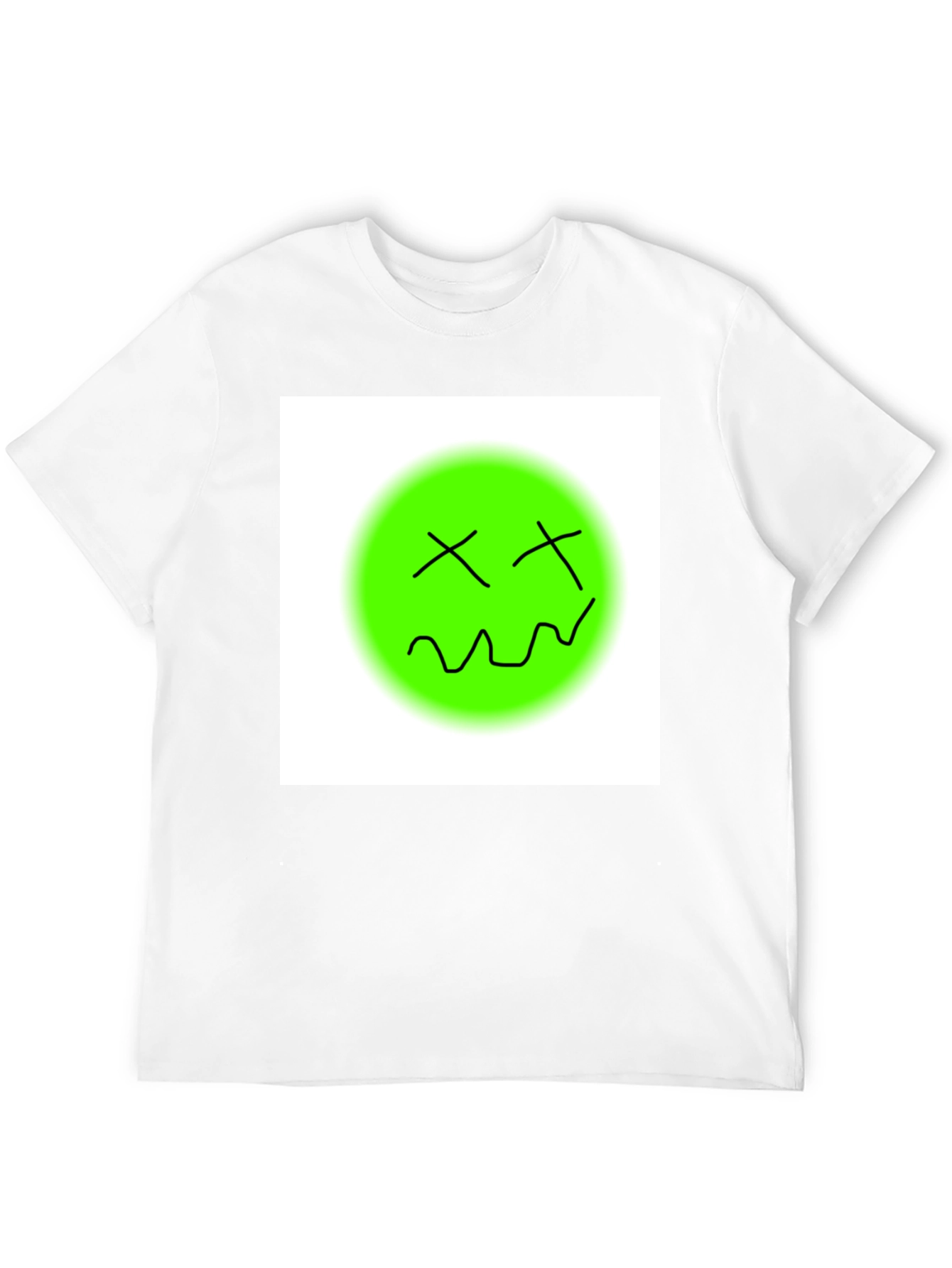 Black Unique Graphic Tee - Green Smiley Face T-Shirt view 12