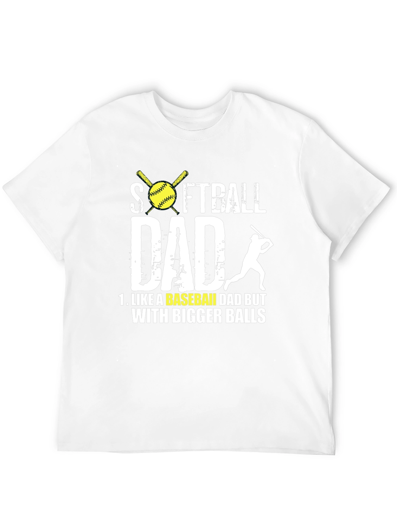 Black Softball Dad T-Shirt - Bigger Balls Tee view 12