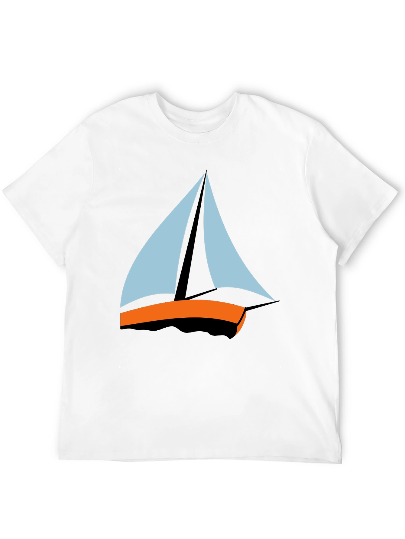Black Men's Black T-Shirt - Sailboat Graphic Tee view 12