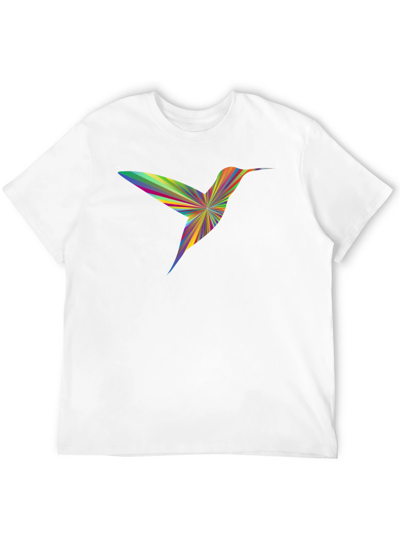 Black Rainbow Hummingbird Graphic Tee - Men's Black T-Shirt view 12