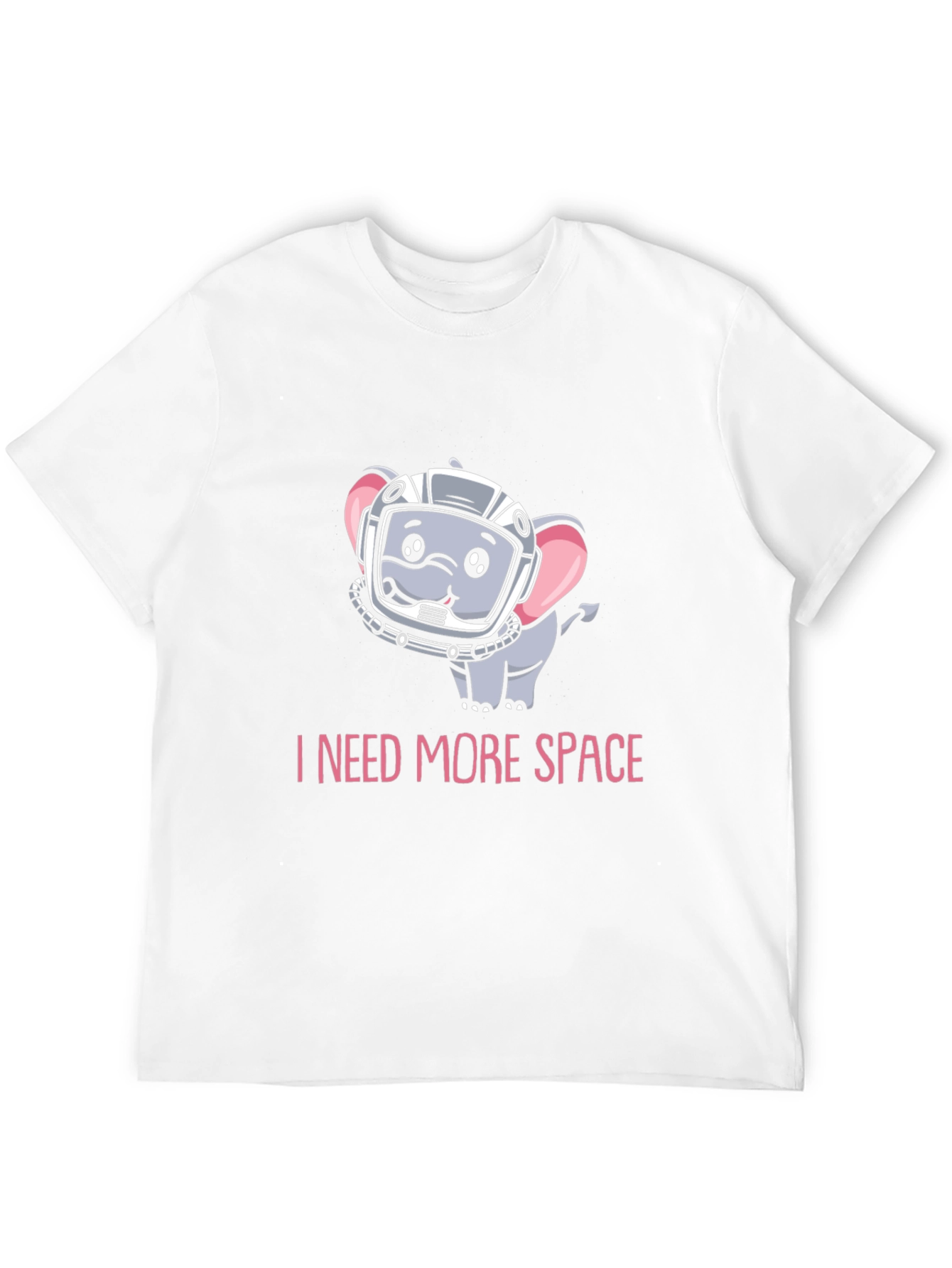 Black I Need More Space T-Shirt: Cute Astronaut Elephant Design view 12