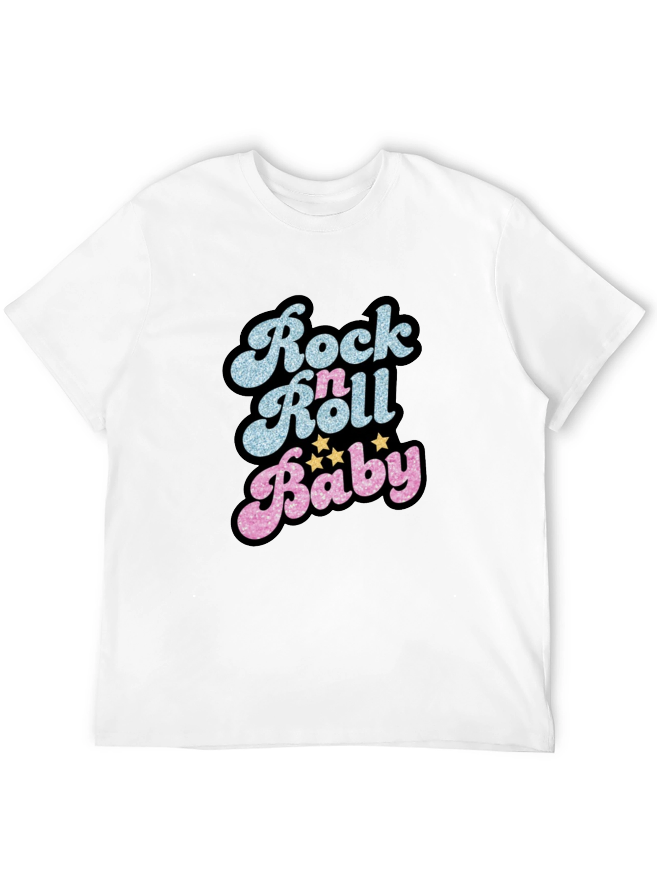 Black Rock n Roll Baby Graphic T-Shirt - Retro Style view 12