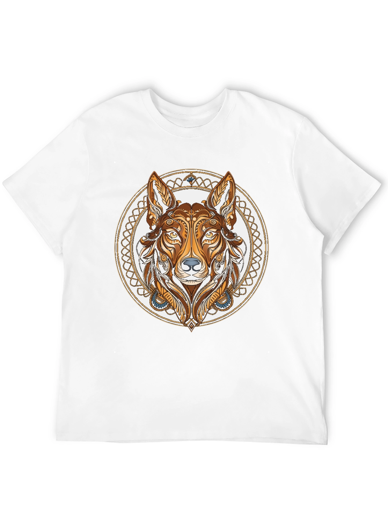Black Tribal Wolf Graphic Tee - Black view 12