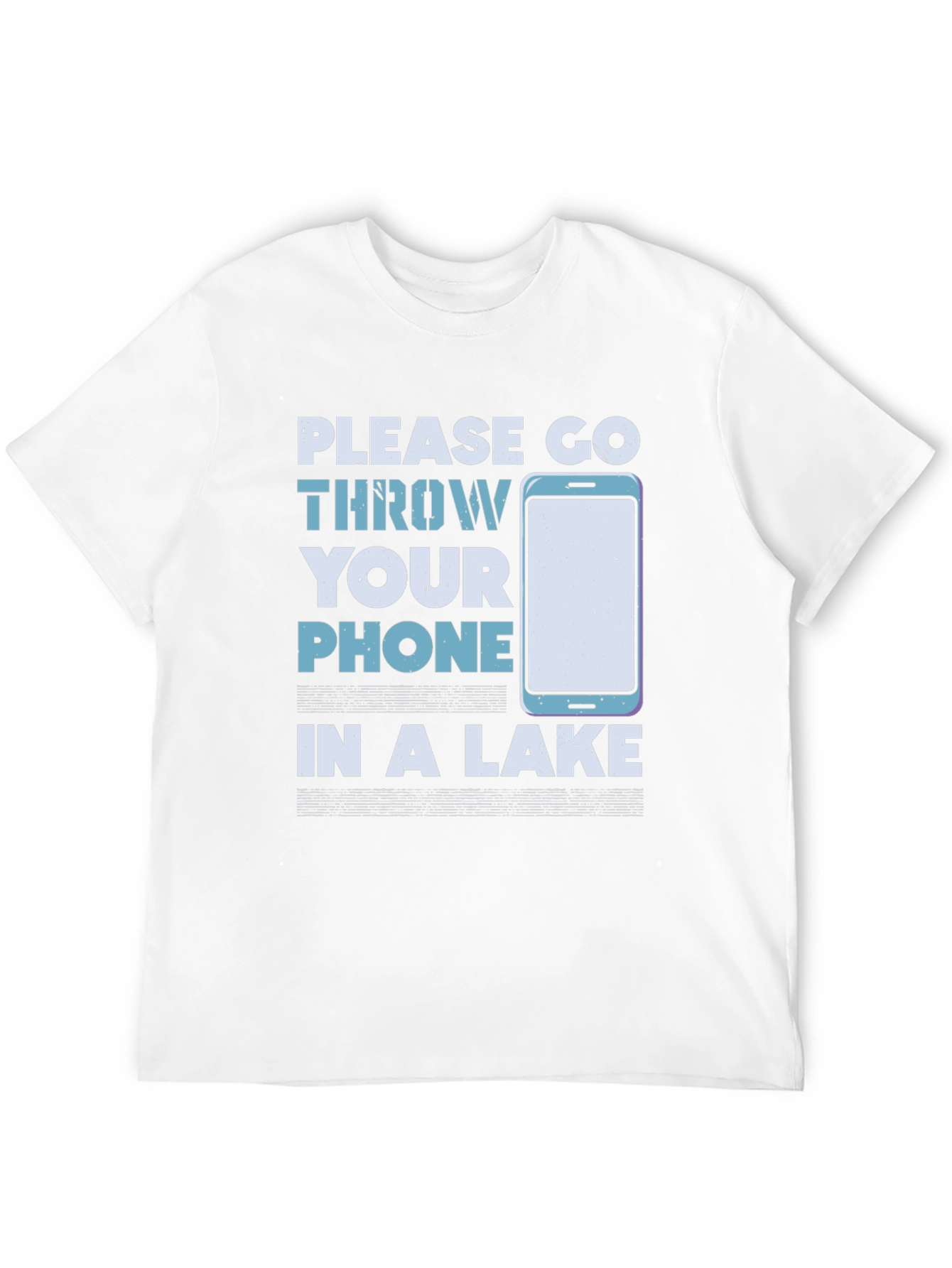 Black Humorous "Throw Your Phone in a Lake" Graphic Tee view 12