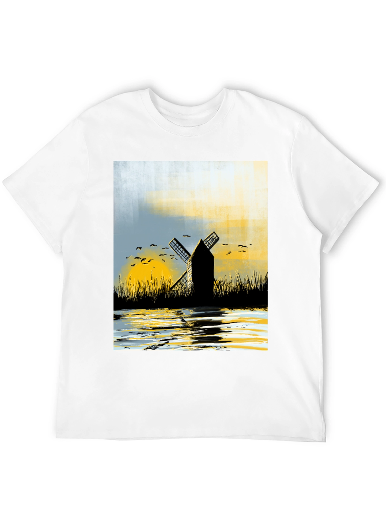 Black Windmill Graphic Tee - Artistic Black T-Shirt view 12