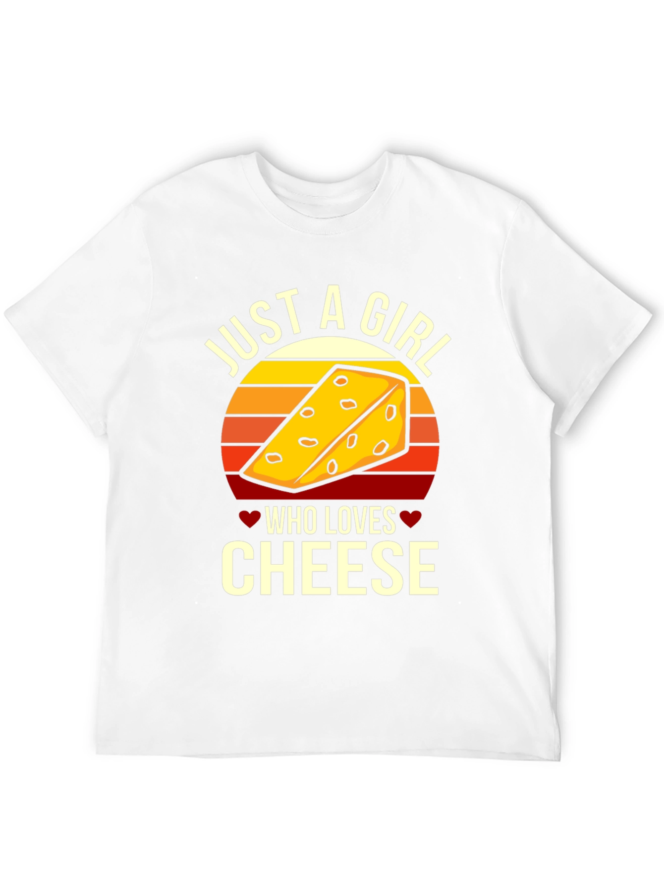 Black Just A Girl Who Loves Cheese Graphic T-Shirt view 12