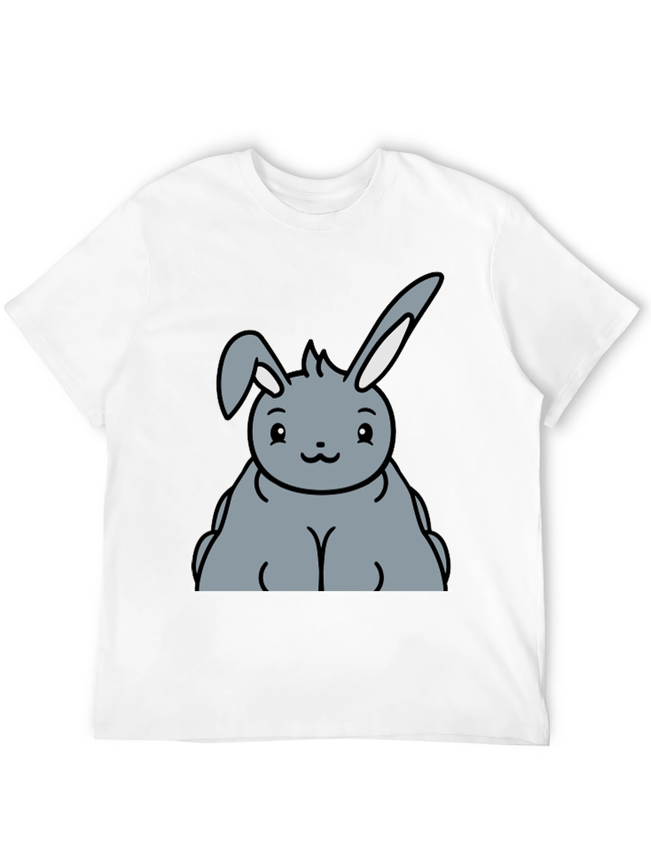 Black Cute Cartoon Bunny Graphic T-Shirt view 12