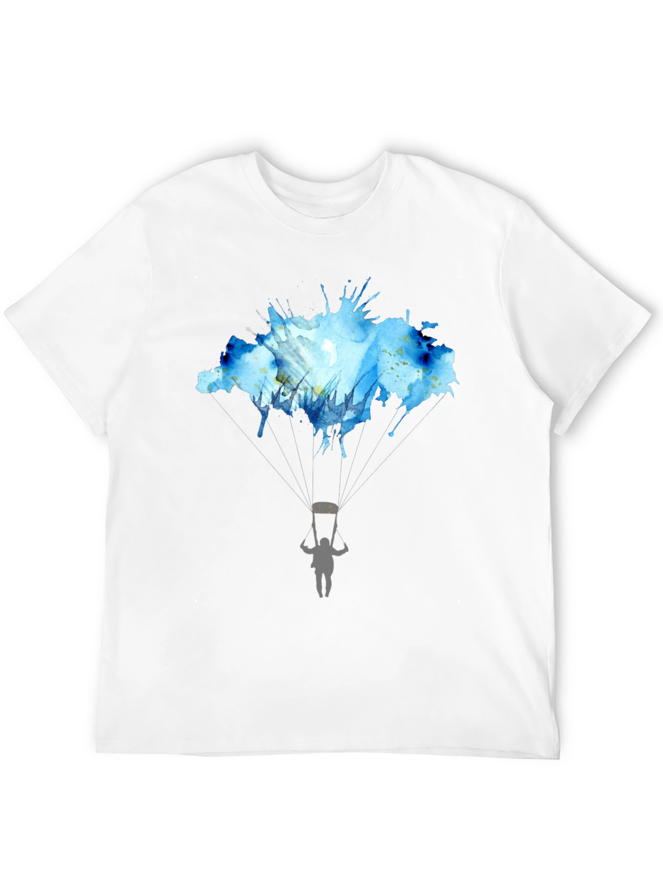 Black Watercolor Skydiving T-Shirt view 12