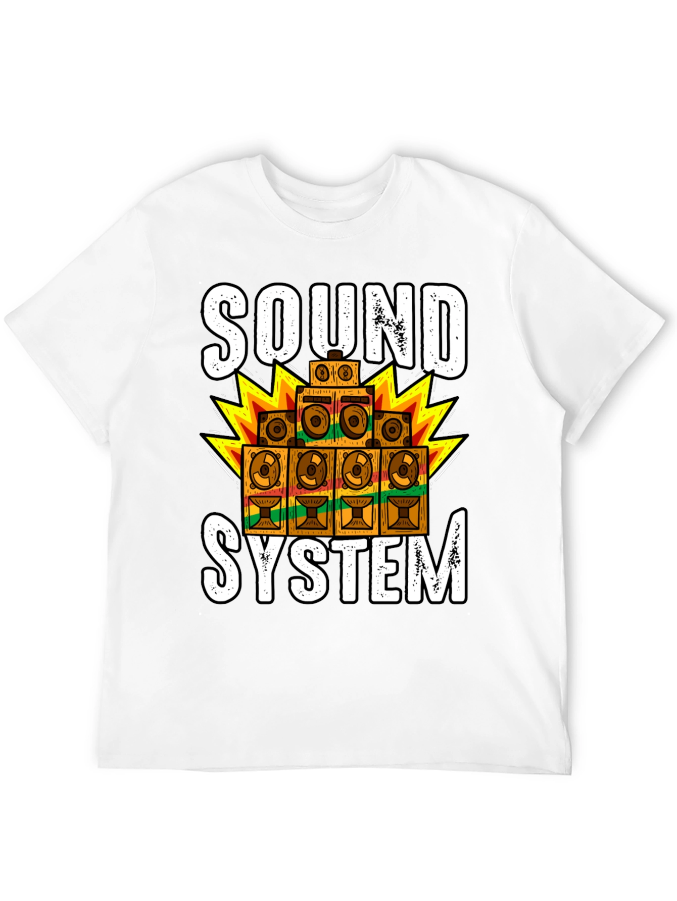 Black Sound System Graphic Tee - Reggae Music Lover Shirt view 12