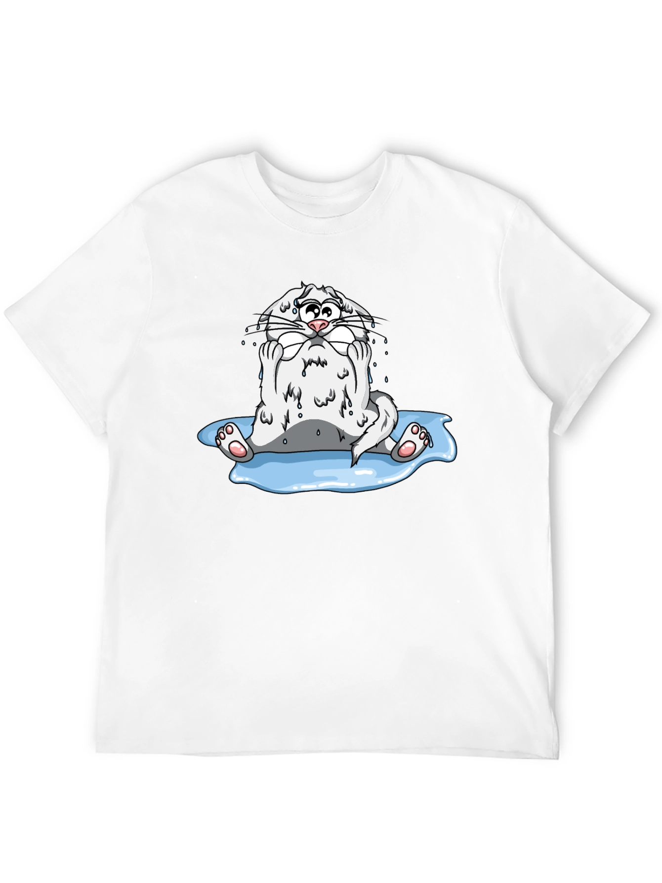 Black Sad Cat Black T-Shirt view 12