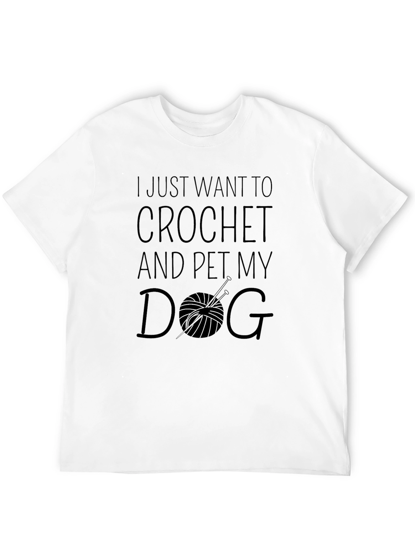 Black Crochet and Dog Lover Black T-Shirt view 12