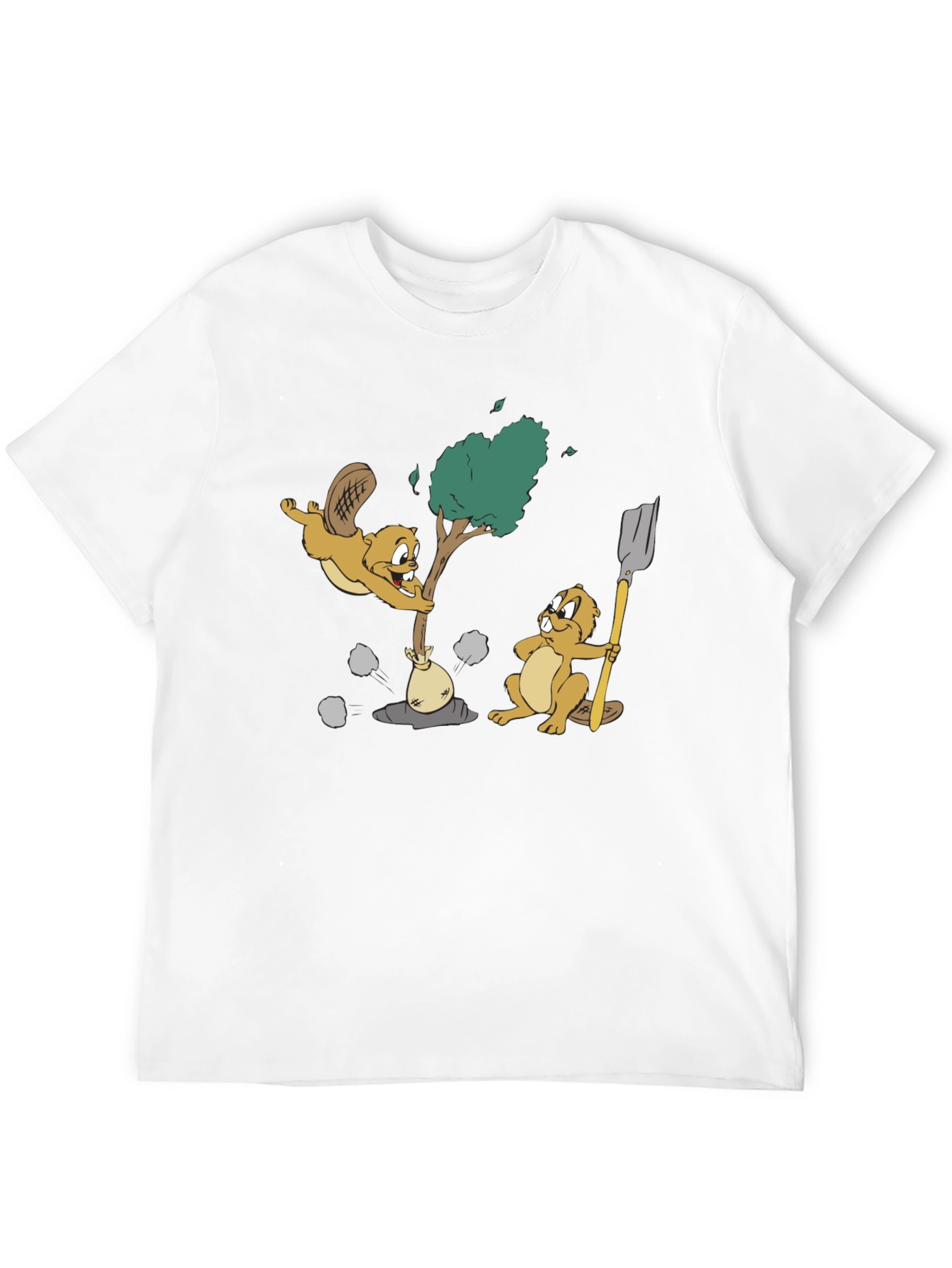 Black Cartoon Beaver T-Shirt view 12