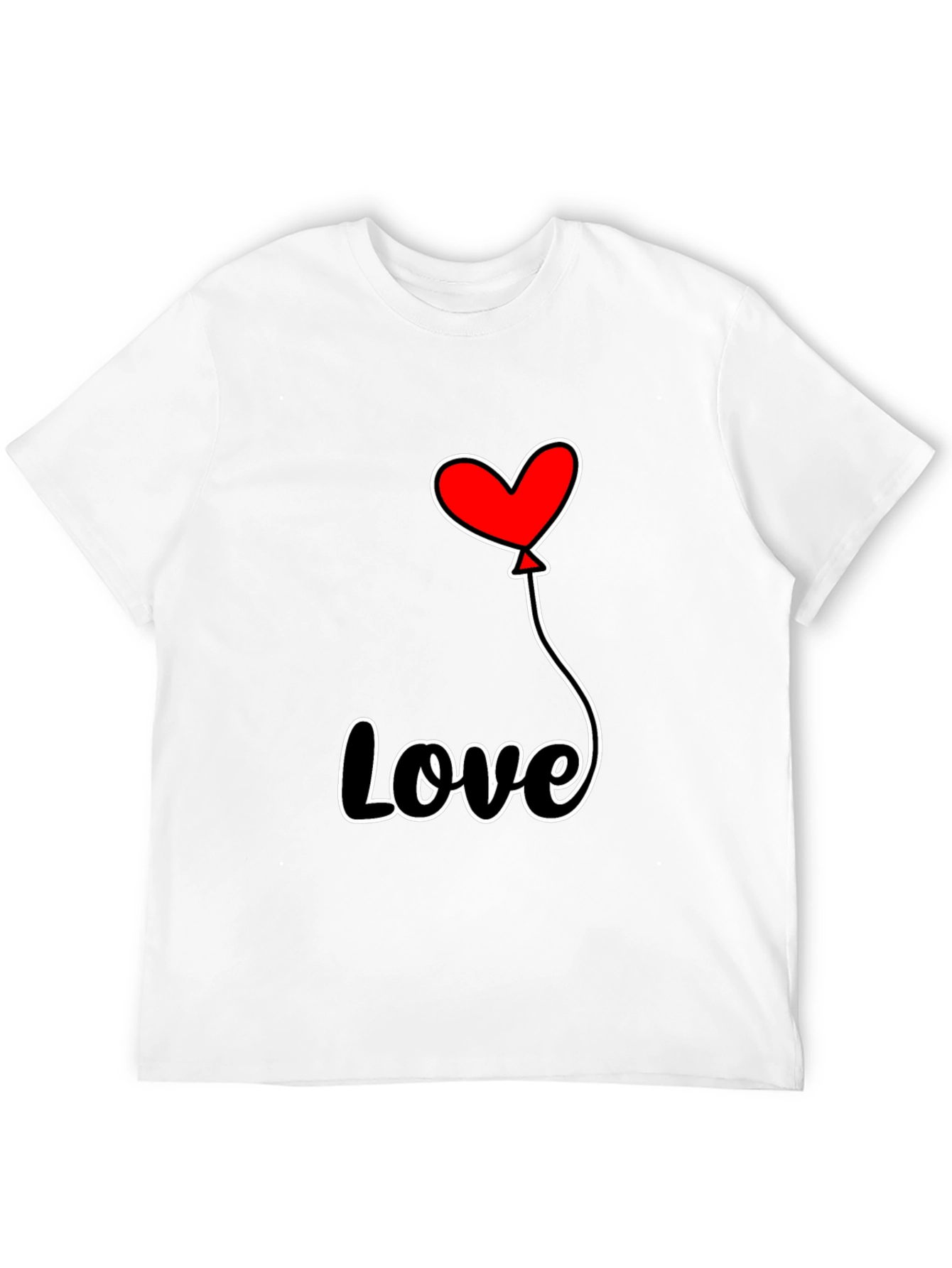 Black Love Heart Balloon Graphic Tee view 12