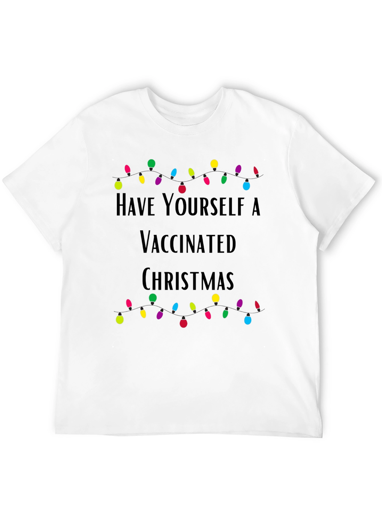 Black Vaccinated Christmas T-Shirt Holiday Tee view 12