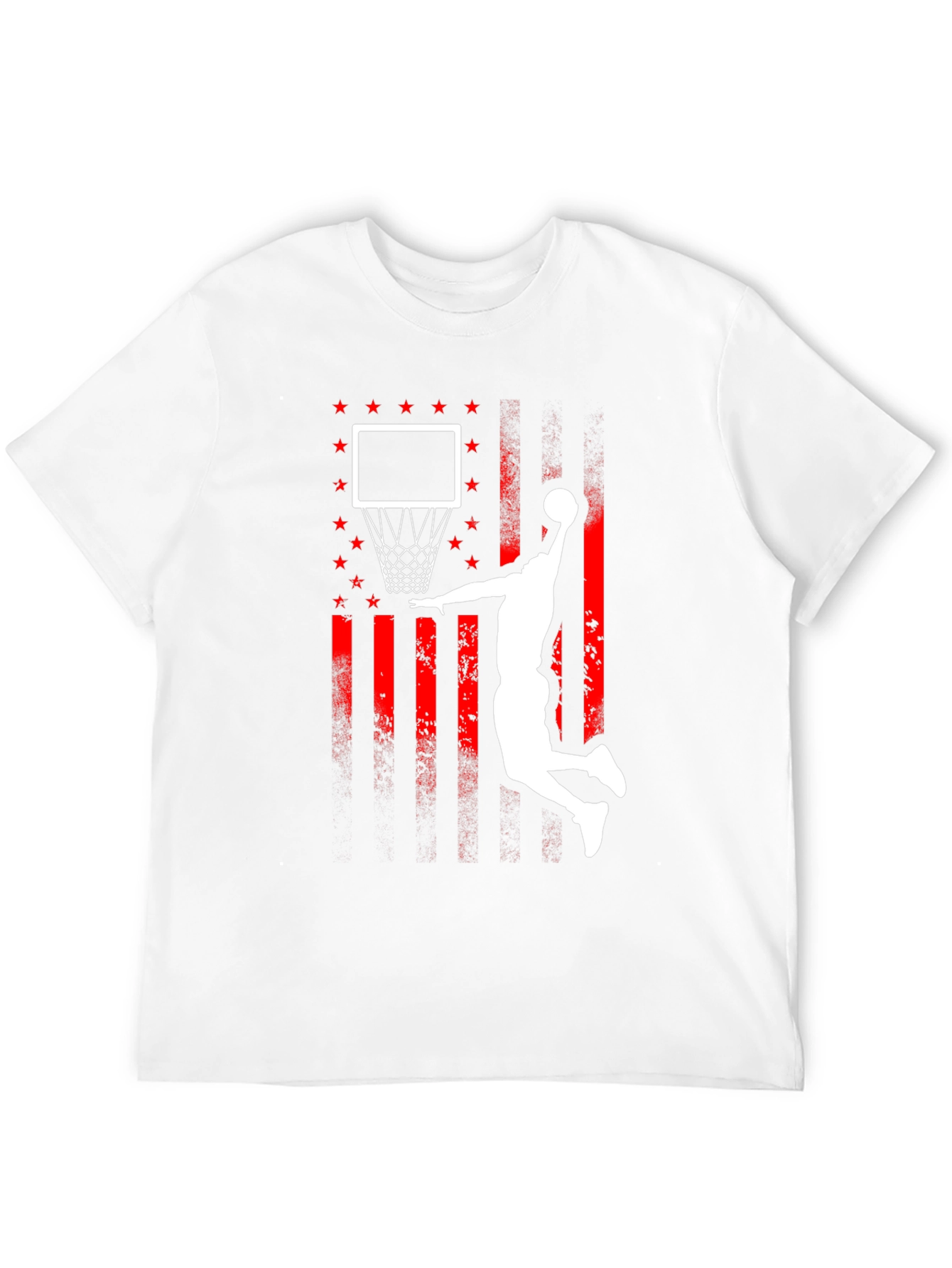 Basketball Dunk USA Flag Graphic T-Shirt - 12