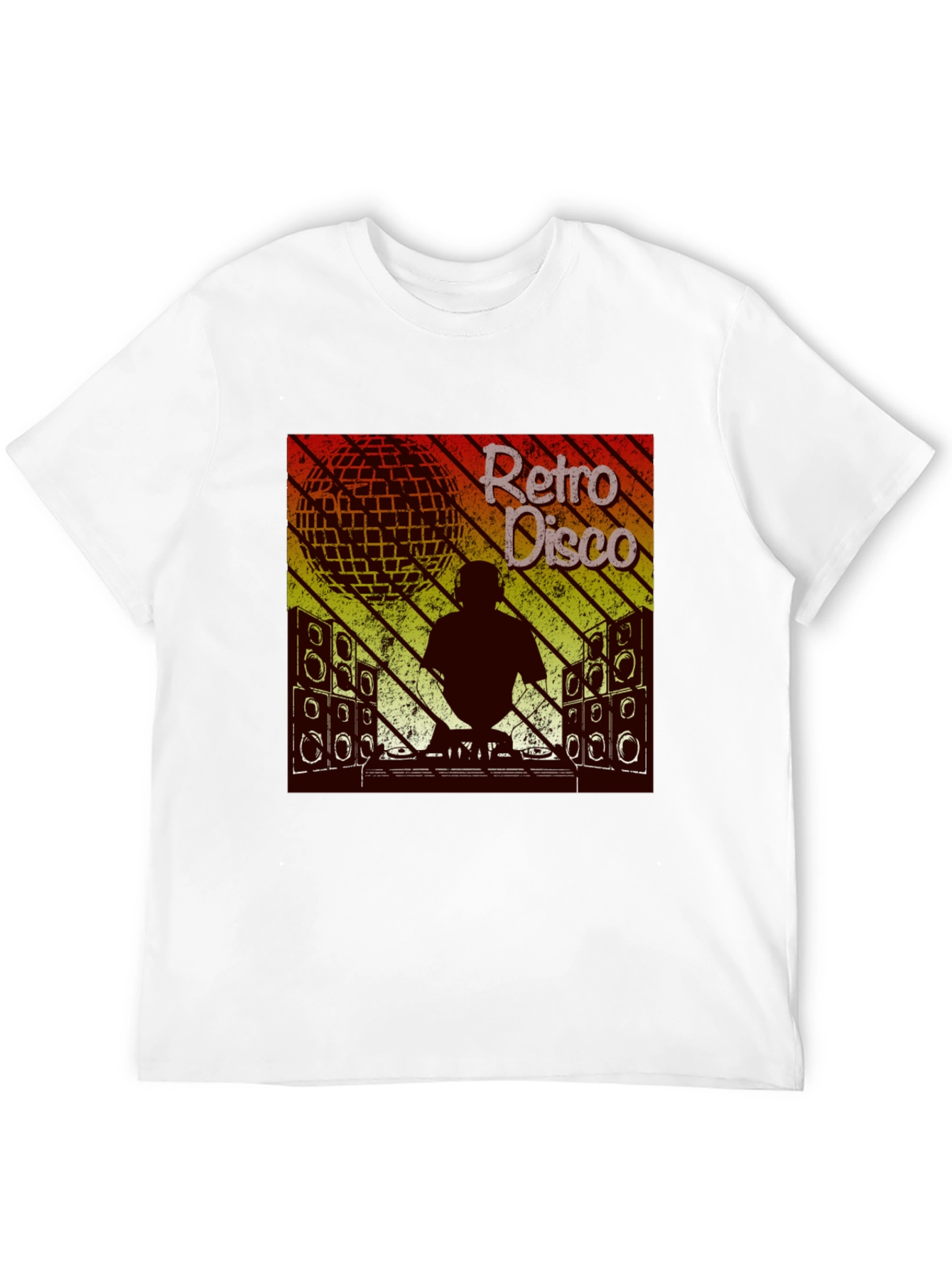 Black Retro Disco DJ Graphic T-Shirt view 12