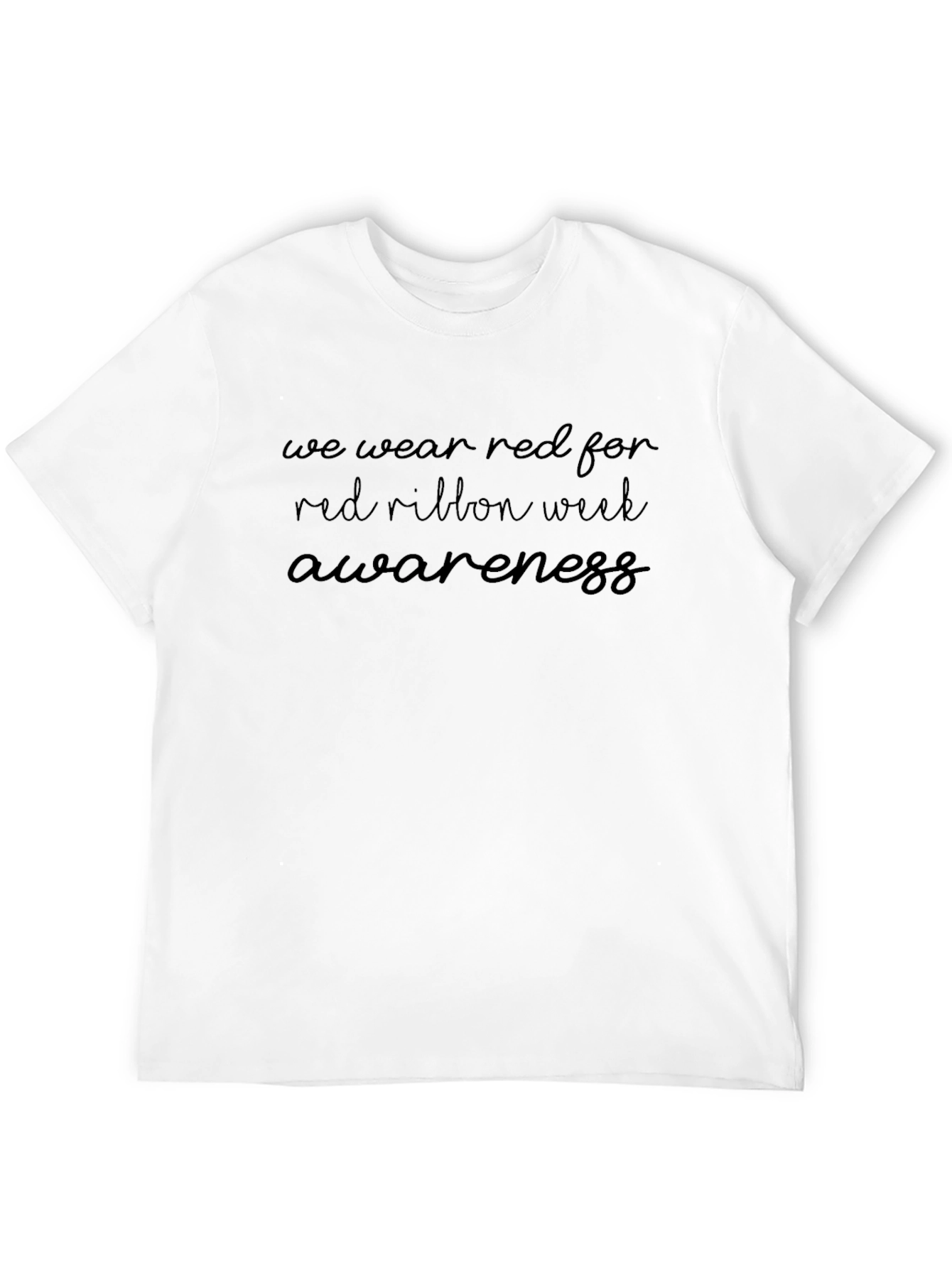 Black Red Ribbon Week Awareness T-Shirt view 12