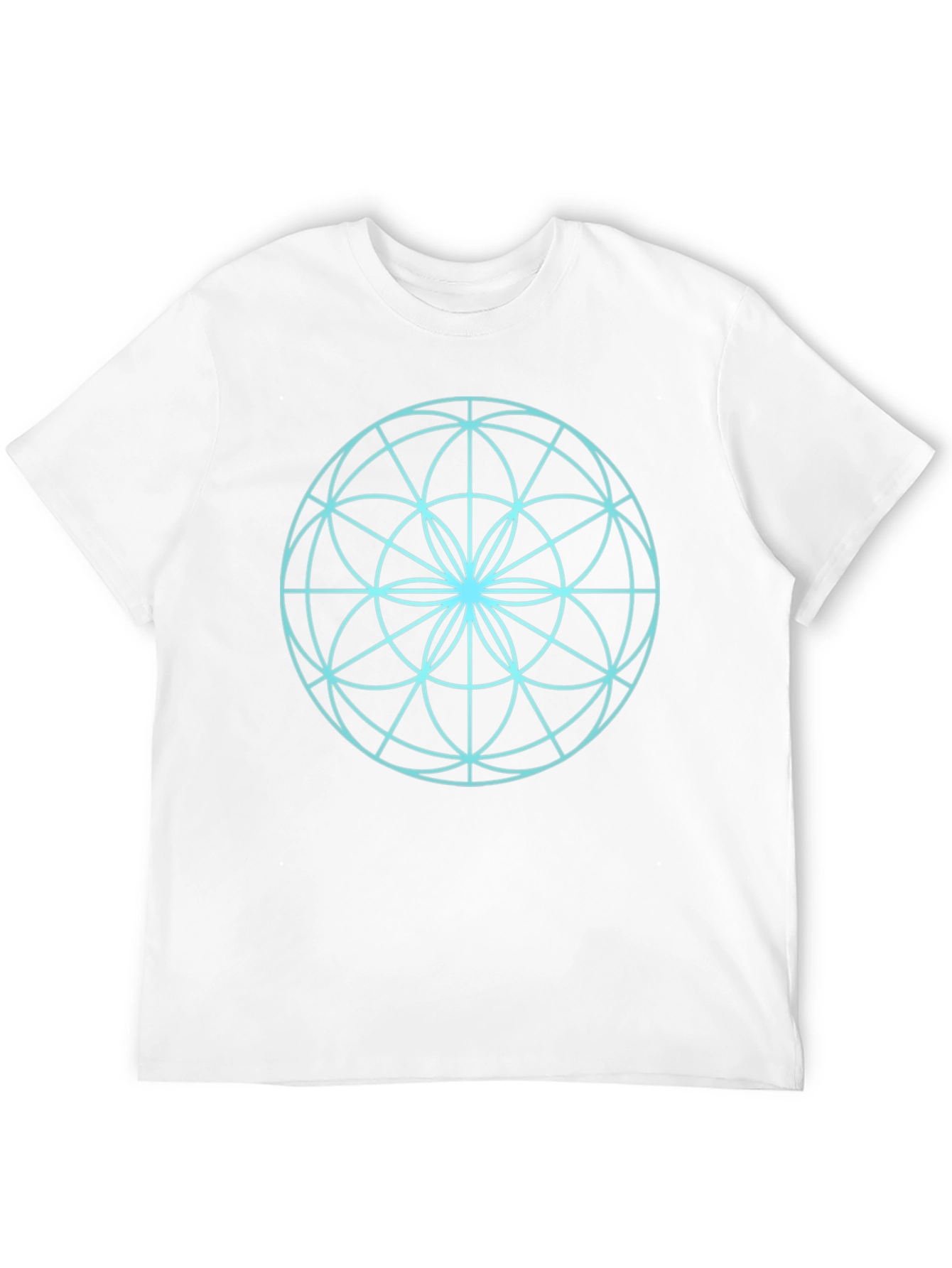 Black Geometric Circle Design Black T-Shirt view 12